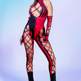 She's Crazy Red Crown Criss-Cross Jumpsuit Set