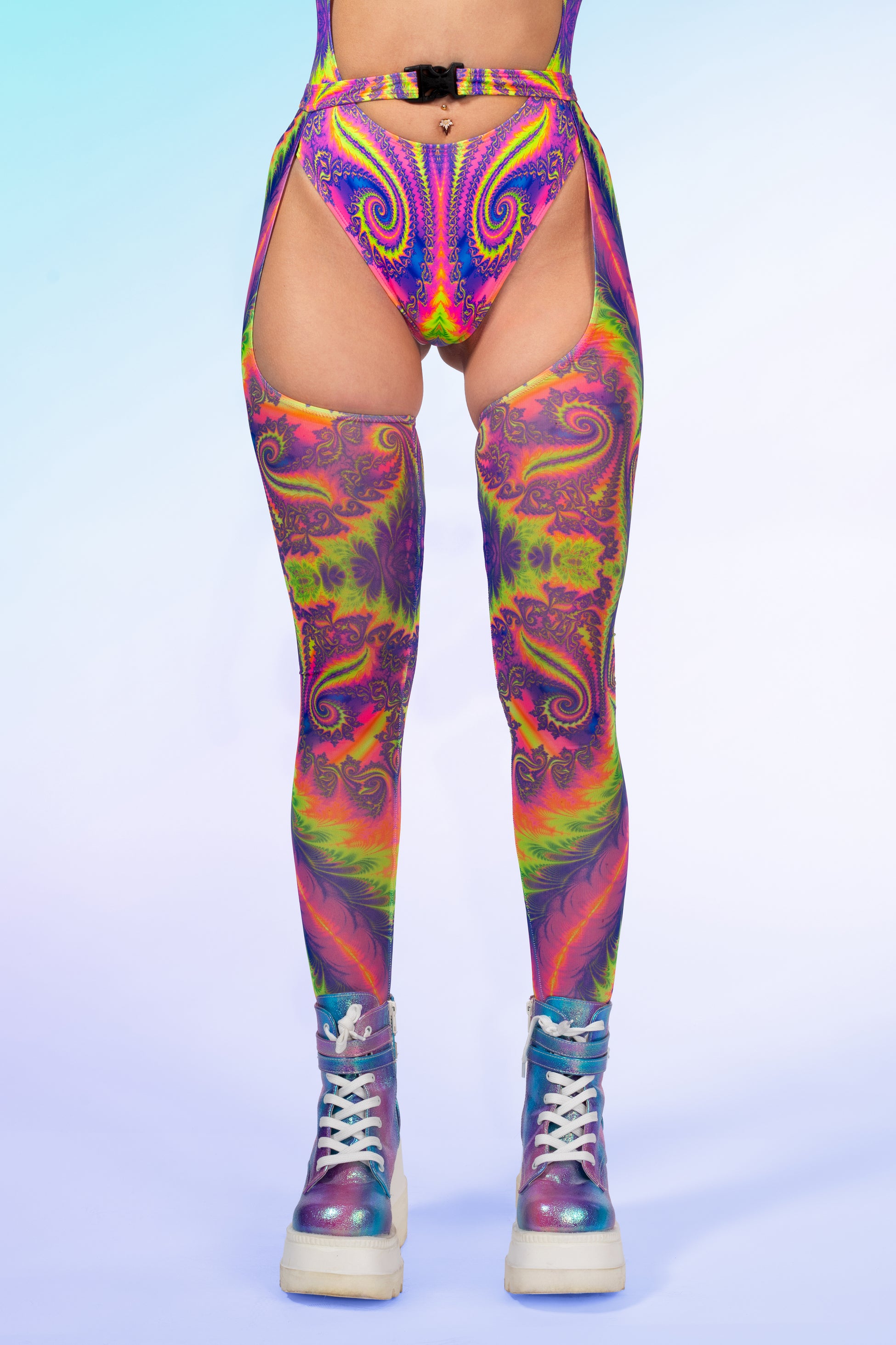 SwirlyPop Buckle Mesh Chaps 1