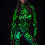 Soul Malediction Green Cyber Costume
