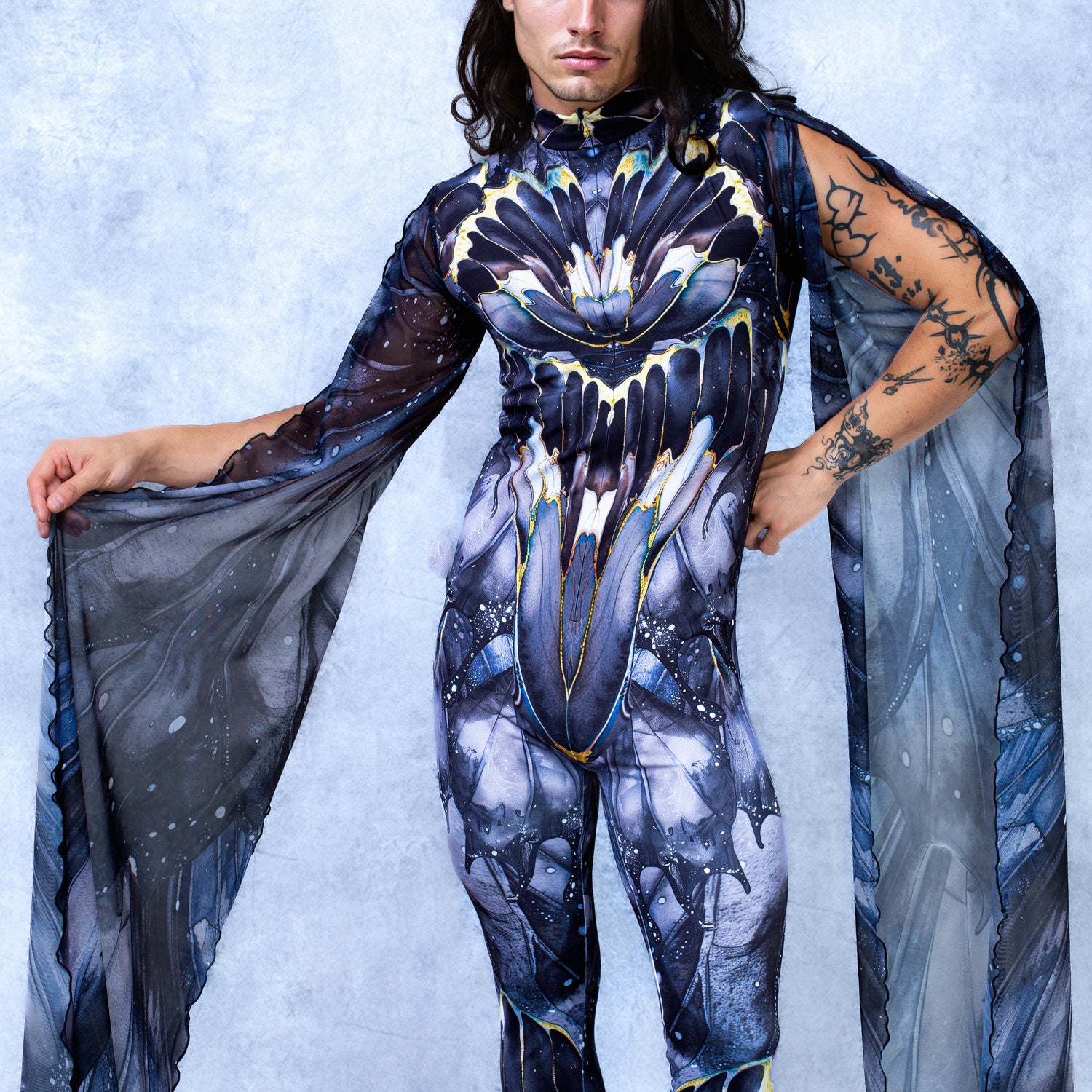 Dream Of Darkness Male Costume Mesh, Lycra