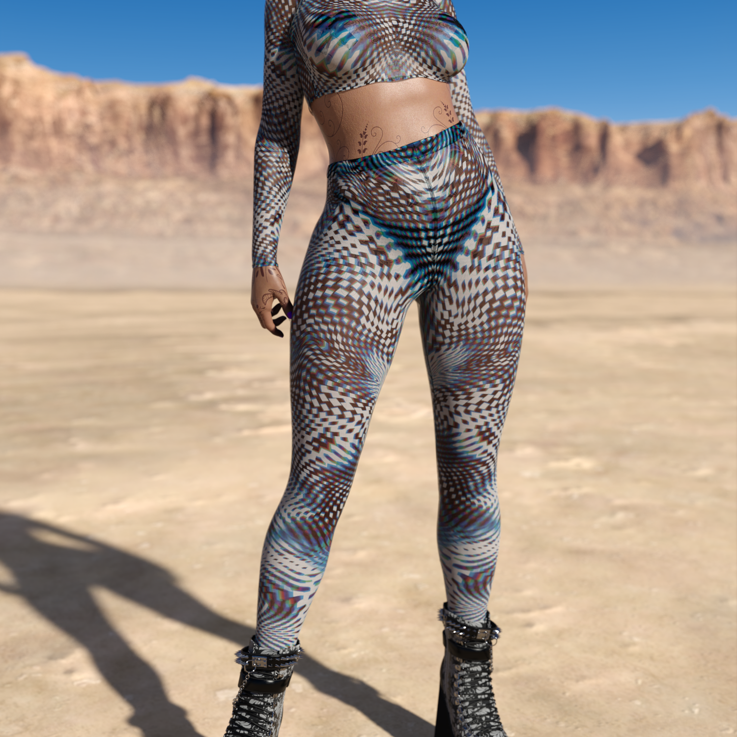 Pimped Mesh Cutout Top Rainbow