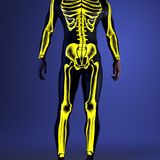 Halftone Skeleton Yellow Male Costume