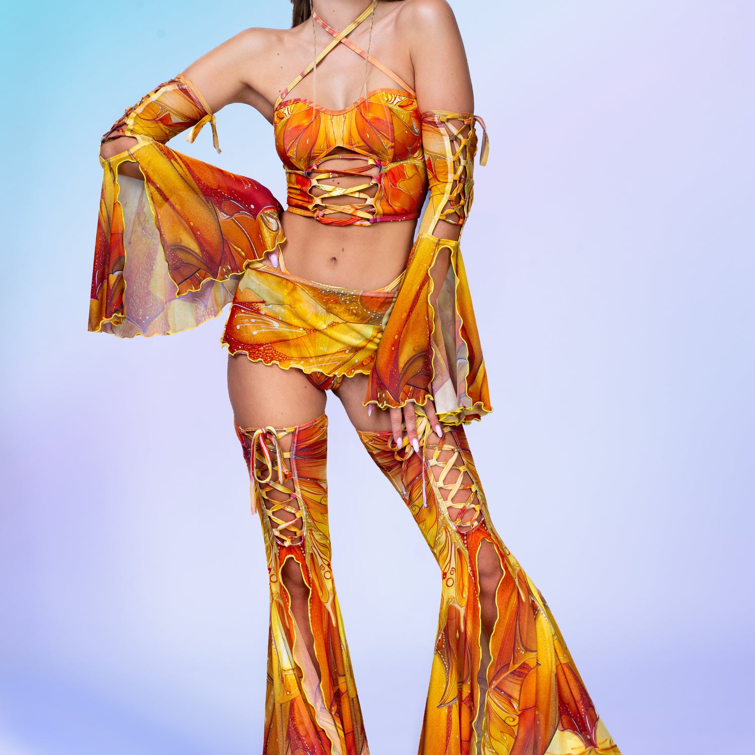 Fairy Aura Citrine Corset Flared Set Performance