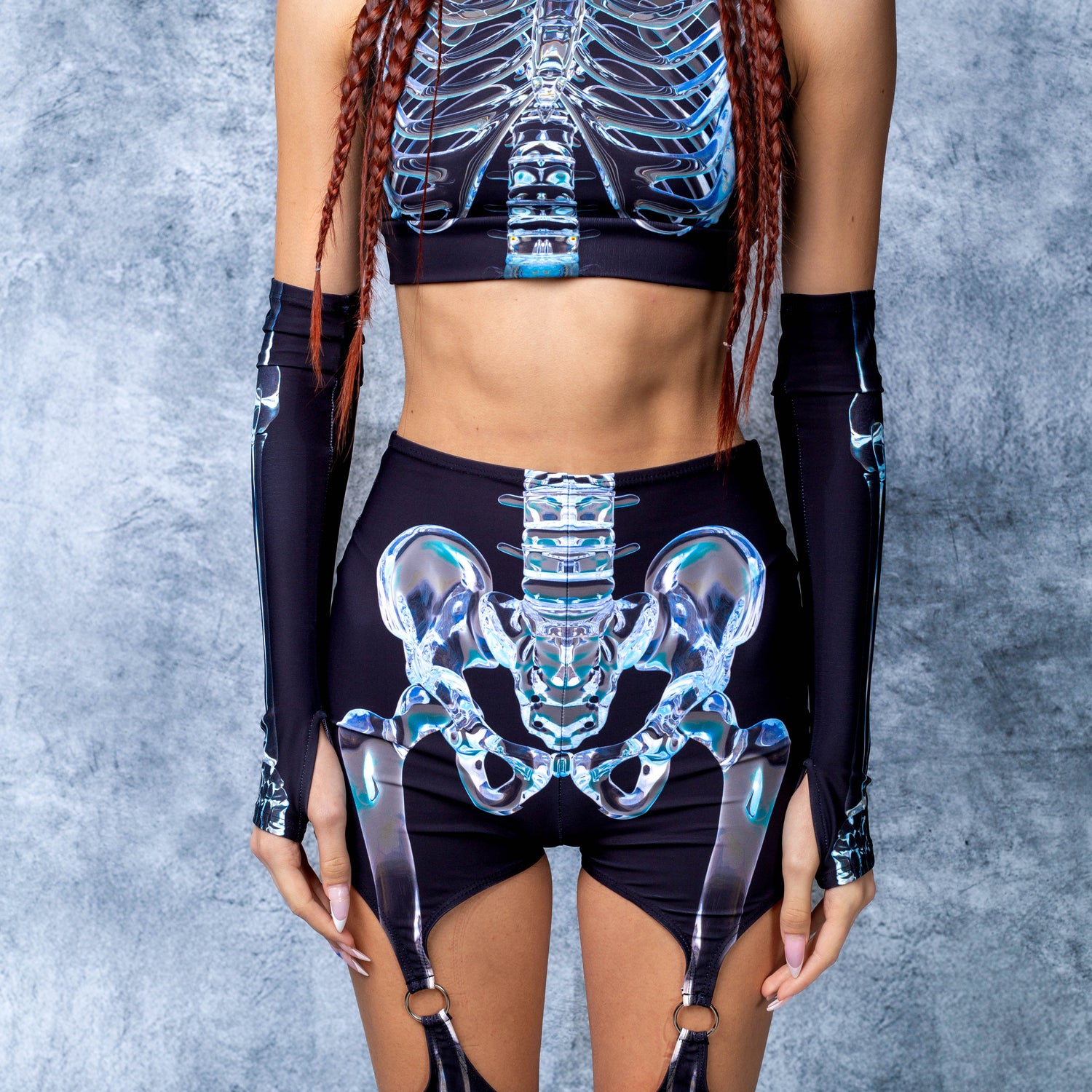 Glass Skeleton Sleeveless Rave Top 6