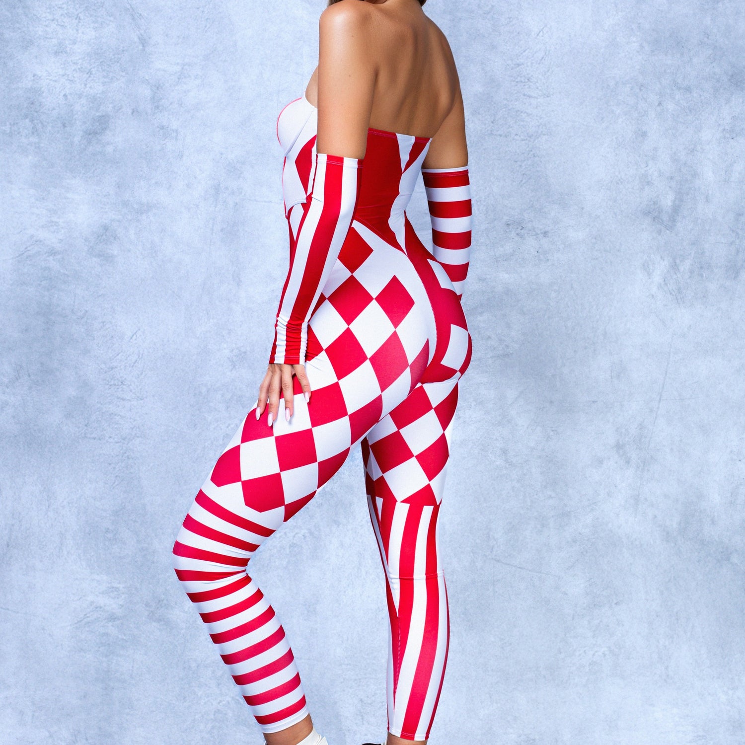 Red Clown Strapless Romper 6