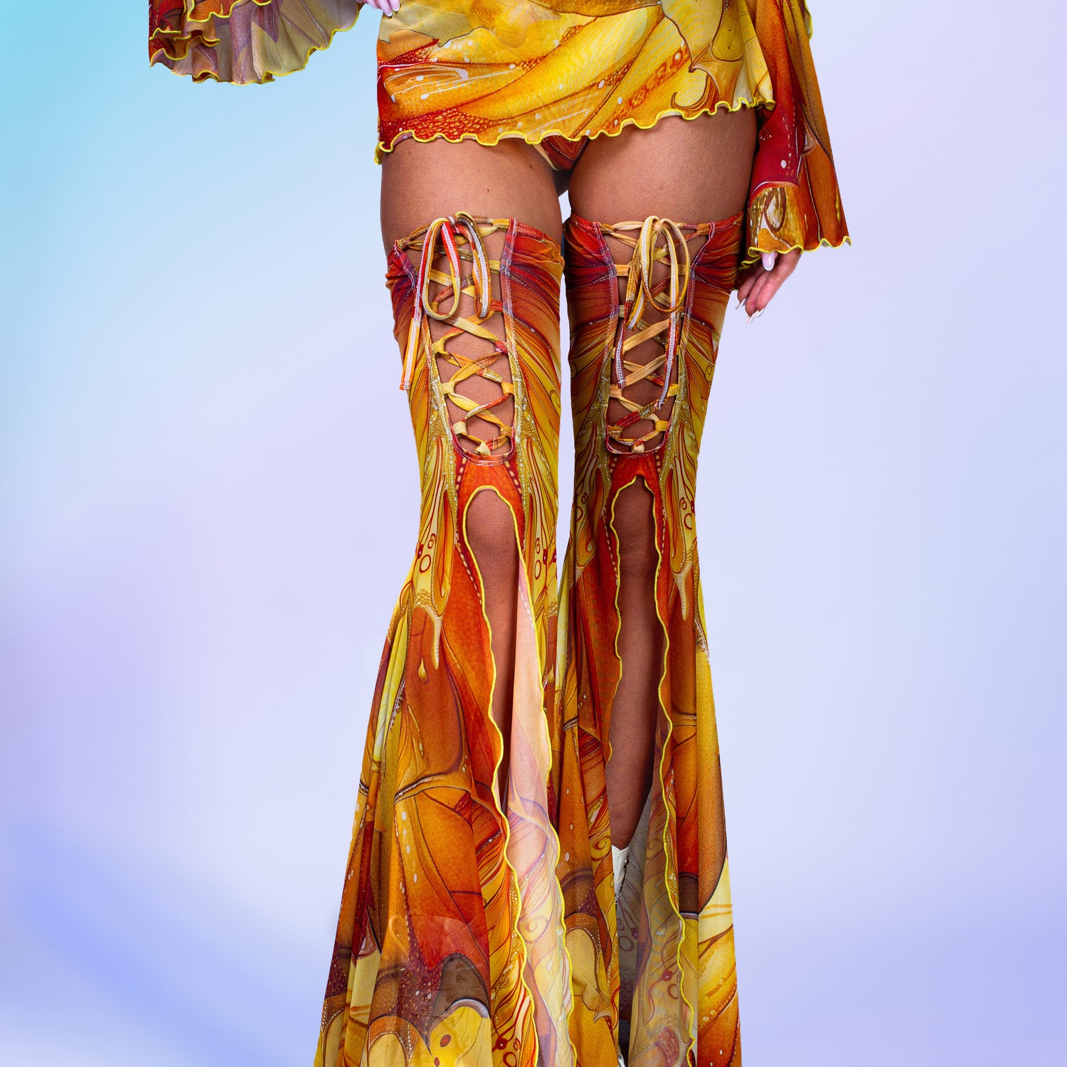 Women Fairy Aura Citrine Corset Flared Set