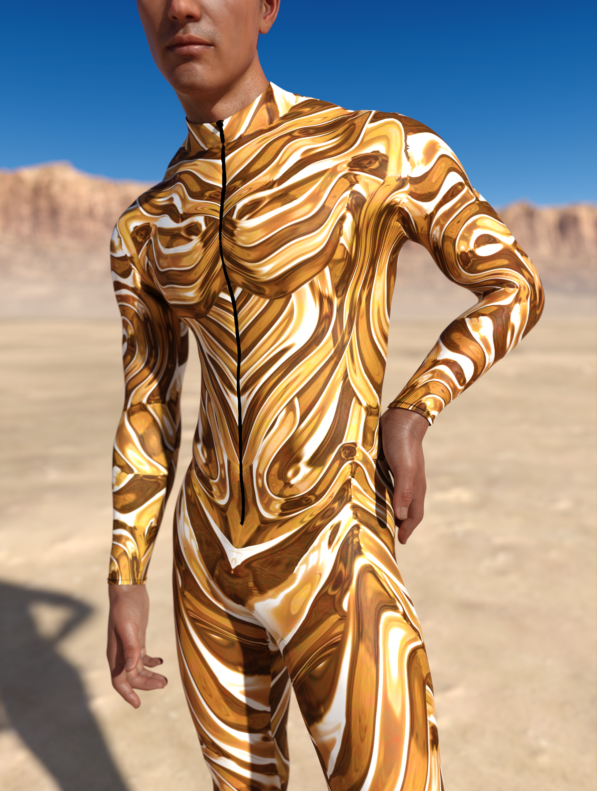 Mecha Vortex Gold Male Costume 1