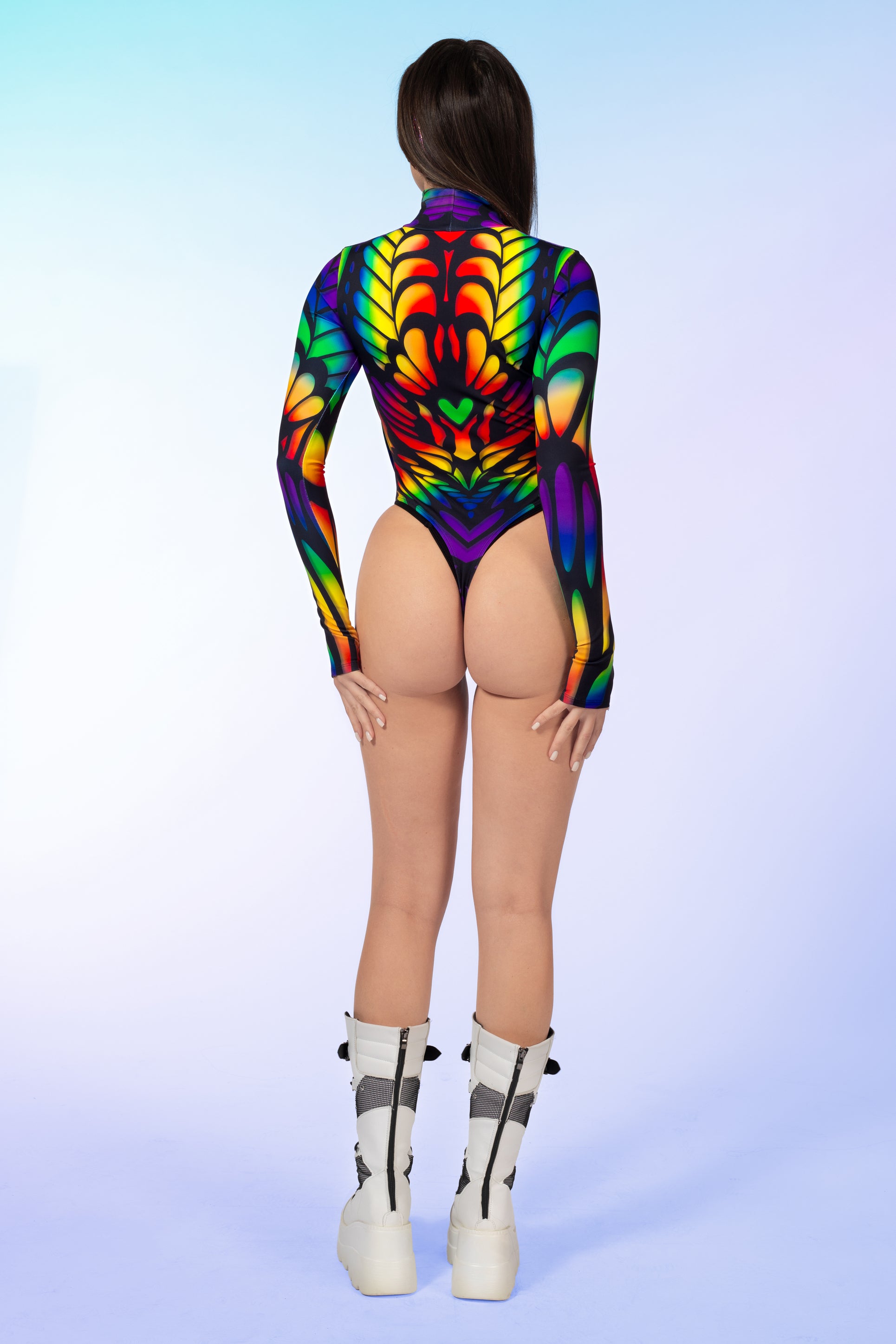 Rainbow Quiver Open-Heart Leotard 2