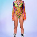 Trippyzoner Mesh Bare Back Leotard