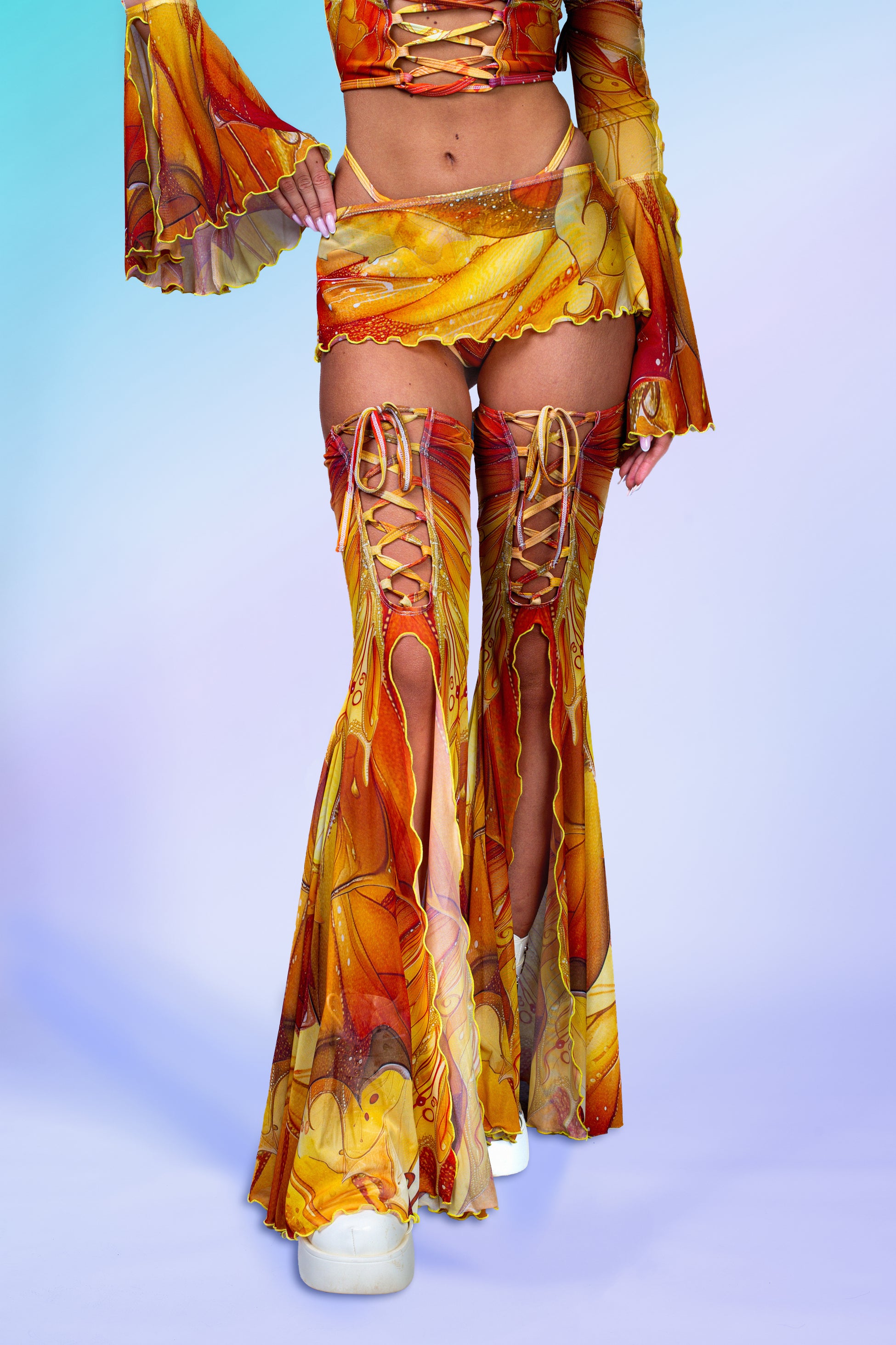 Aura Citrine Mesh Micro Skirt 1