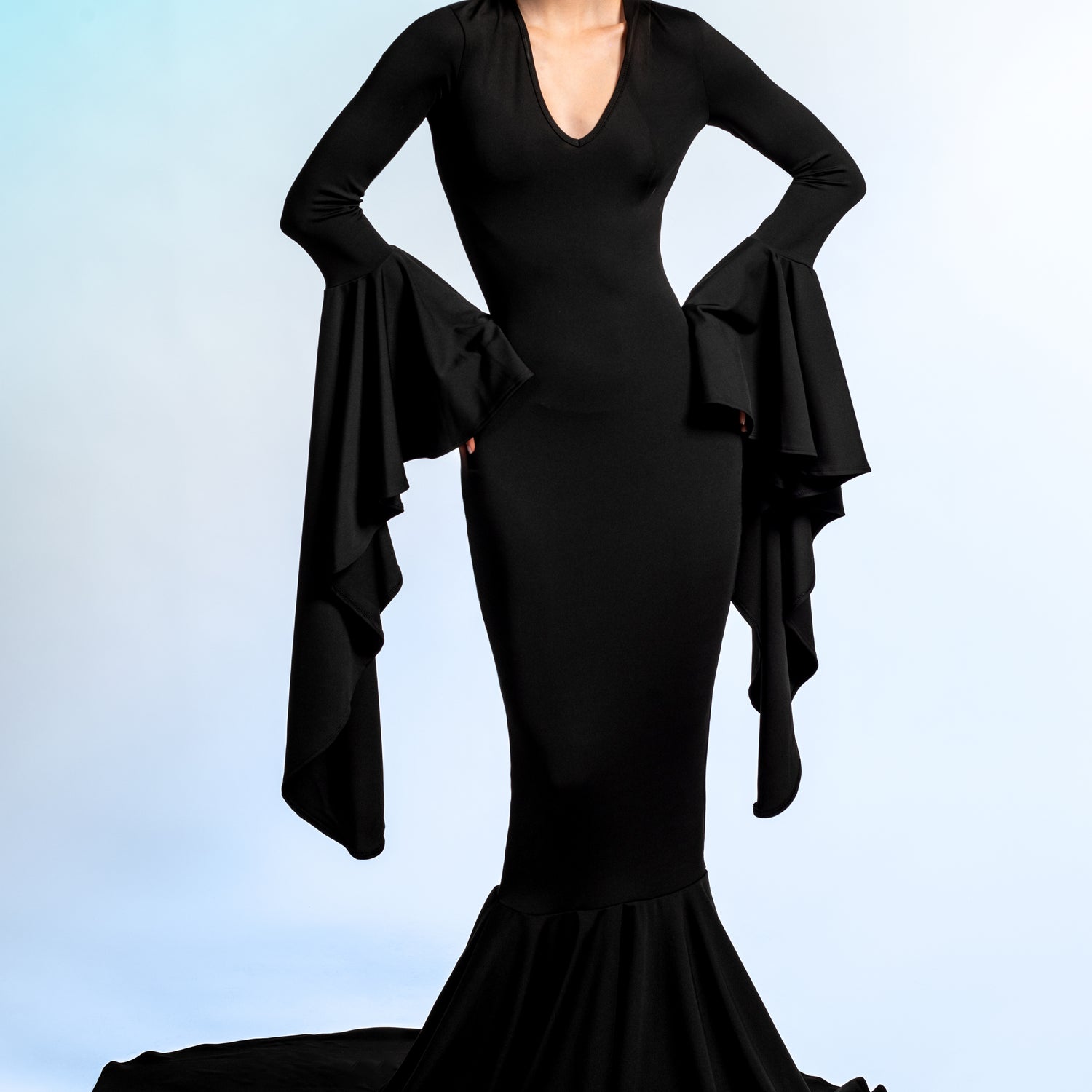 Women Mrs. Addams Puddle Train Gown Dress