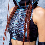 Glass Skeleton Rave Hood