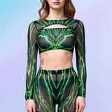 Acid Burst Mesh Cutout Rave Top