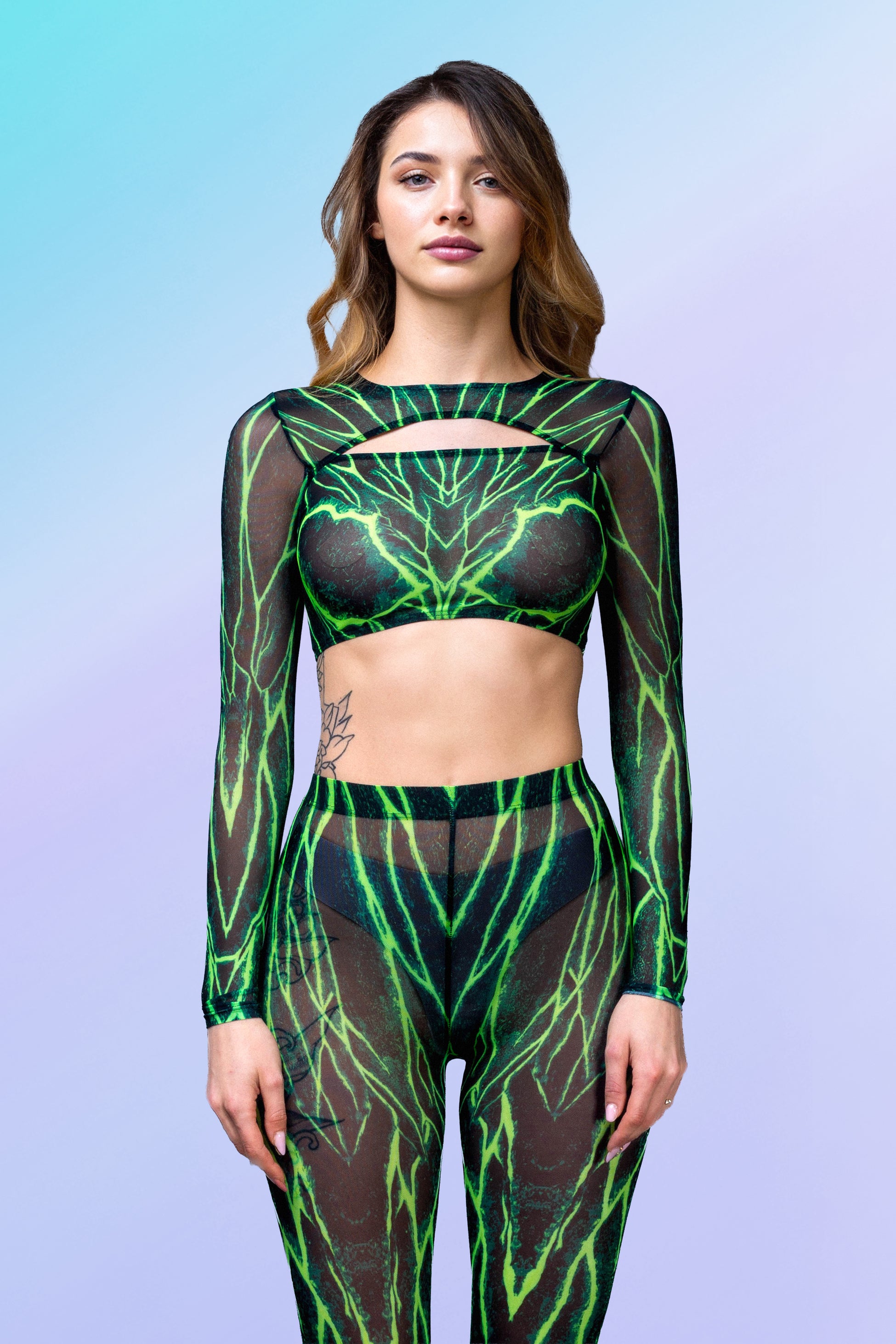 Acid Burst Mesh Leggings Set 2