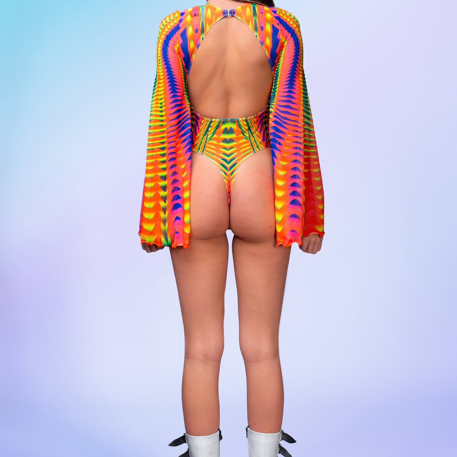 Women Trippyzoner Mesh Bare Back Leotard