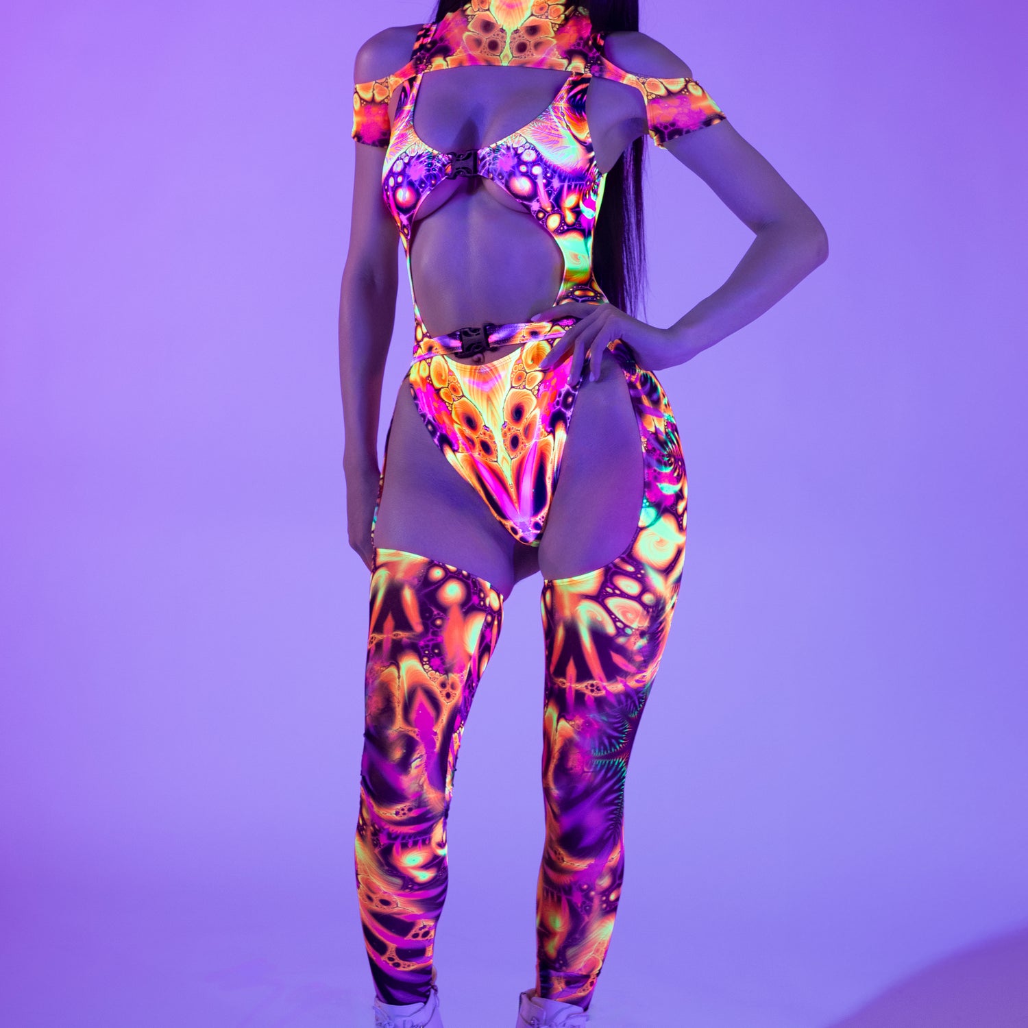 Space Groove Buckle Mesh Chaps 7