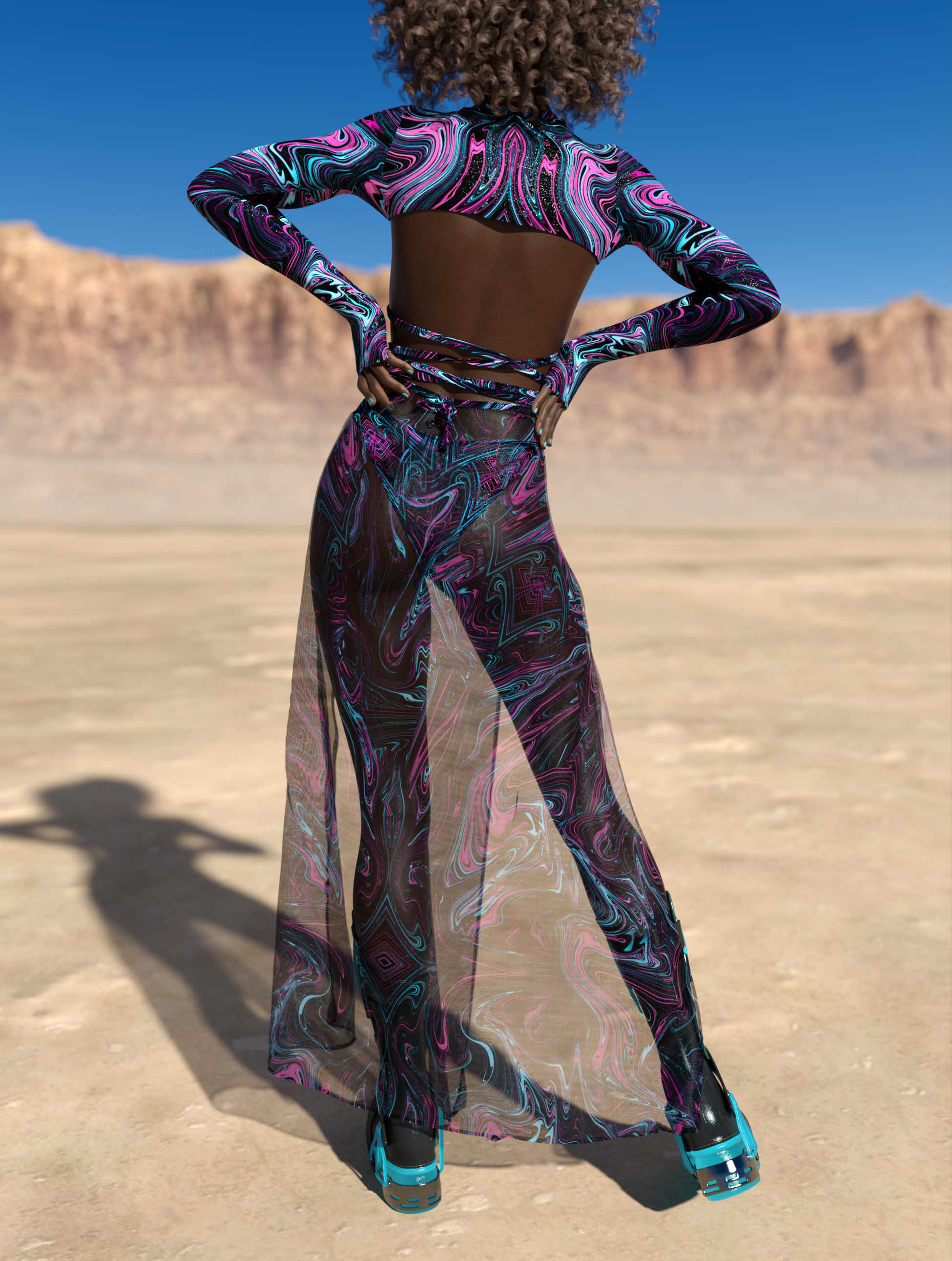 Galactic Abyss Mesh Duster Skirt 1