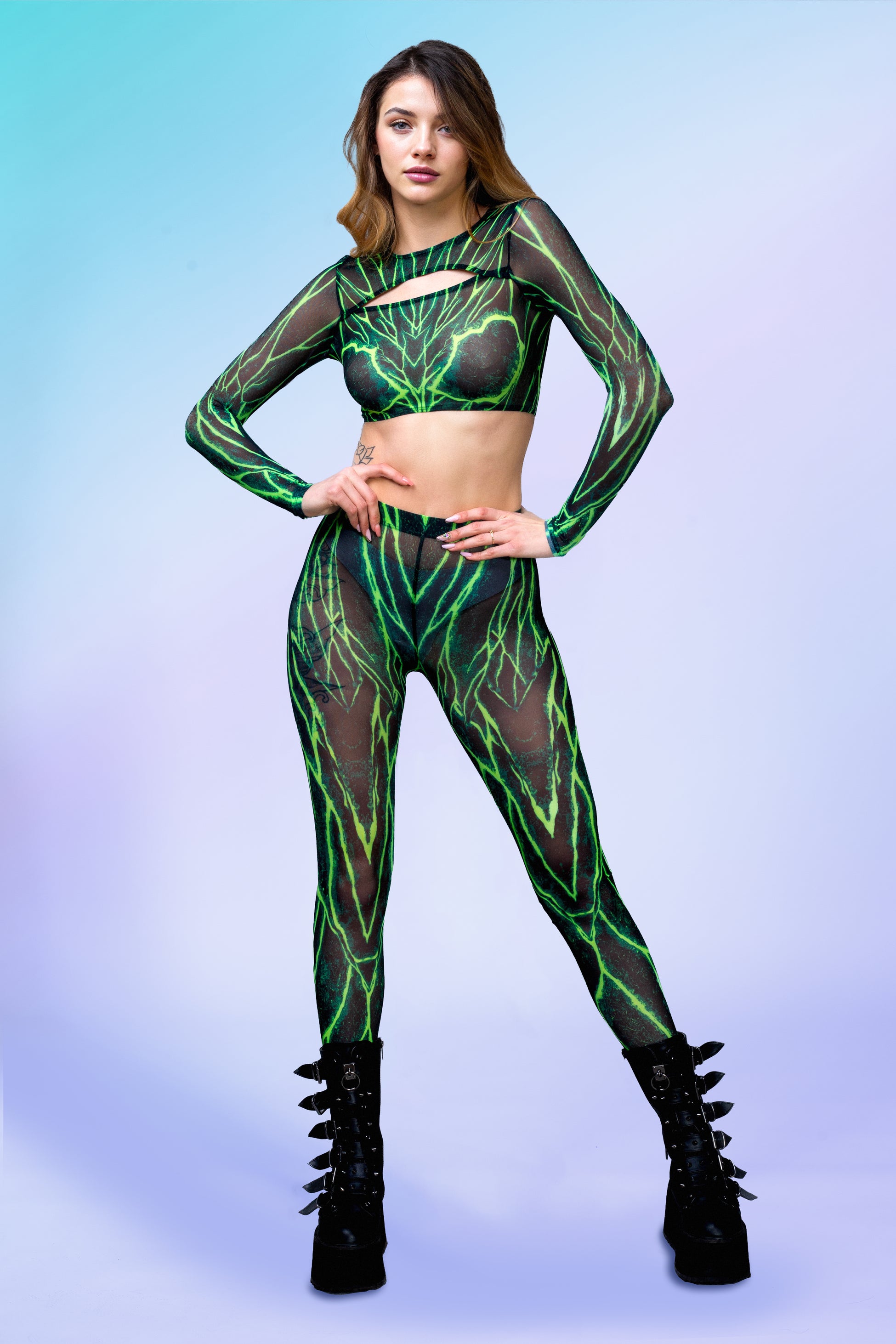 Acid Burst Mesh Leggings Set 1