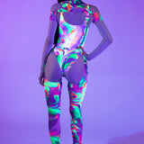 Color Spill Buckle Mesh Chaps