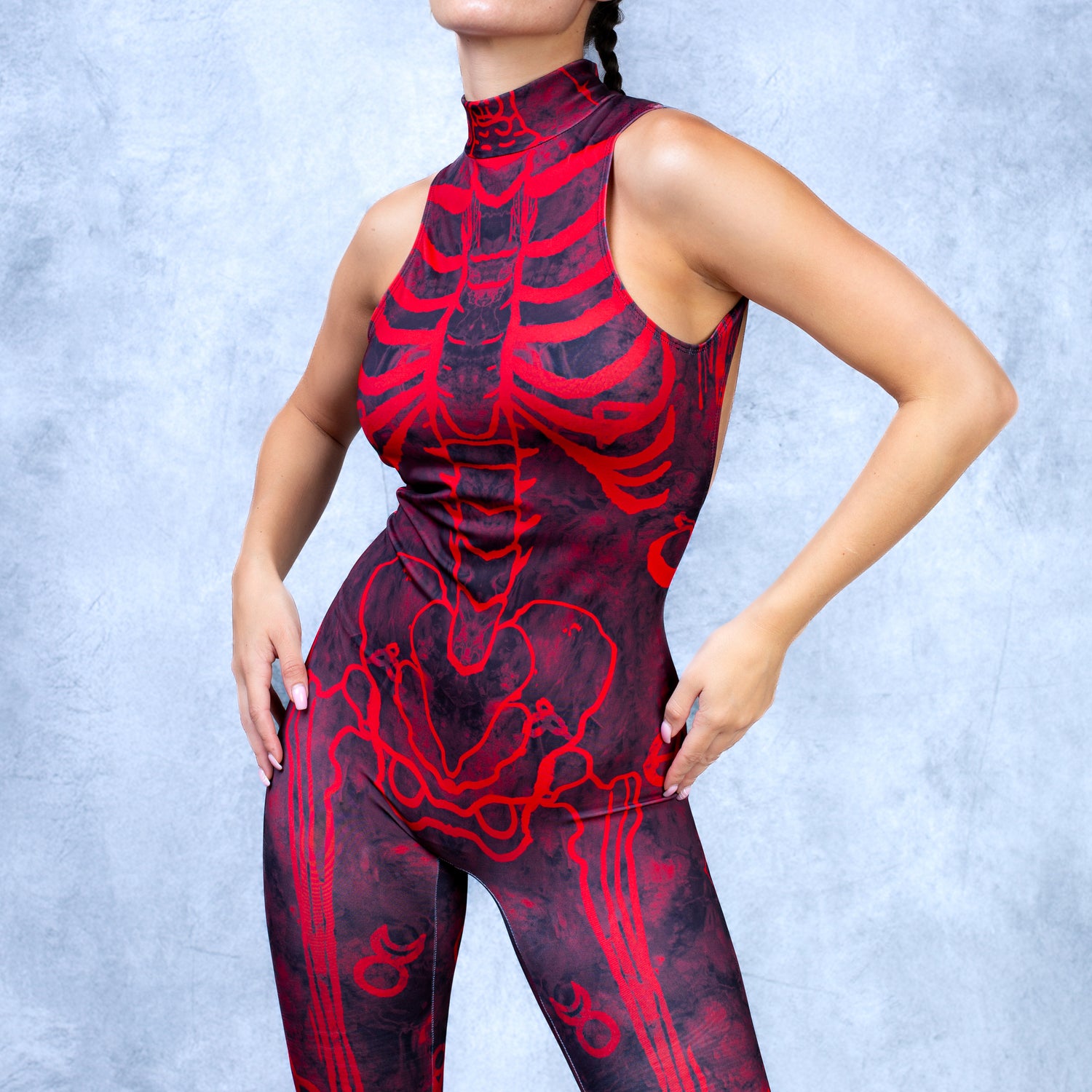 Drawn in Blood Skeleton Catsuit Winged Set
