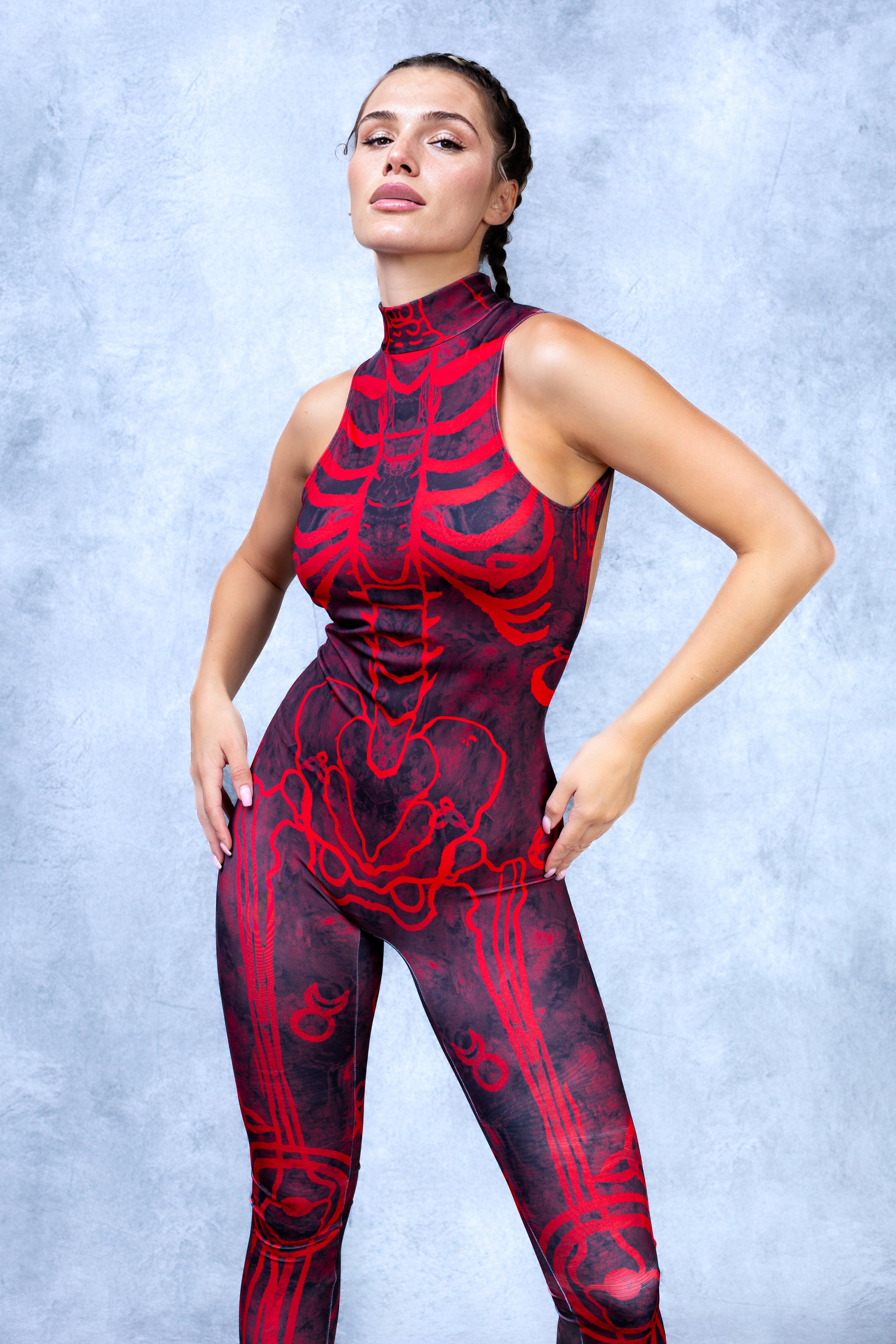 Drawn in Blood Skeleton Catsuit Winged Set 1