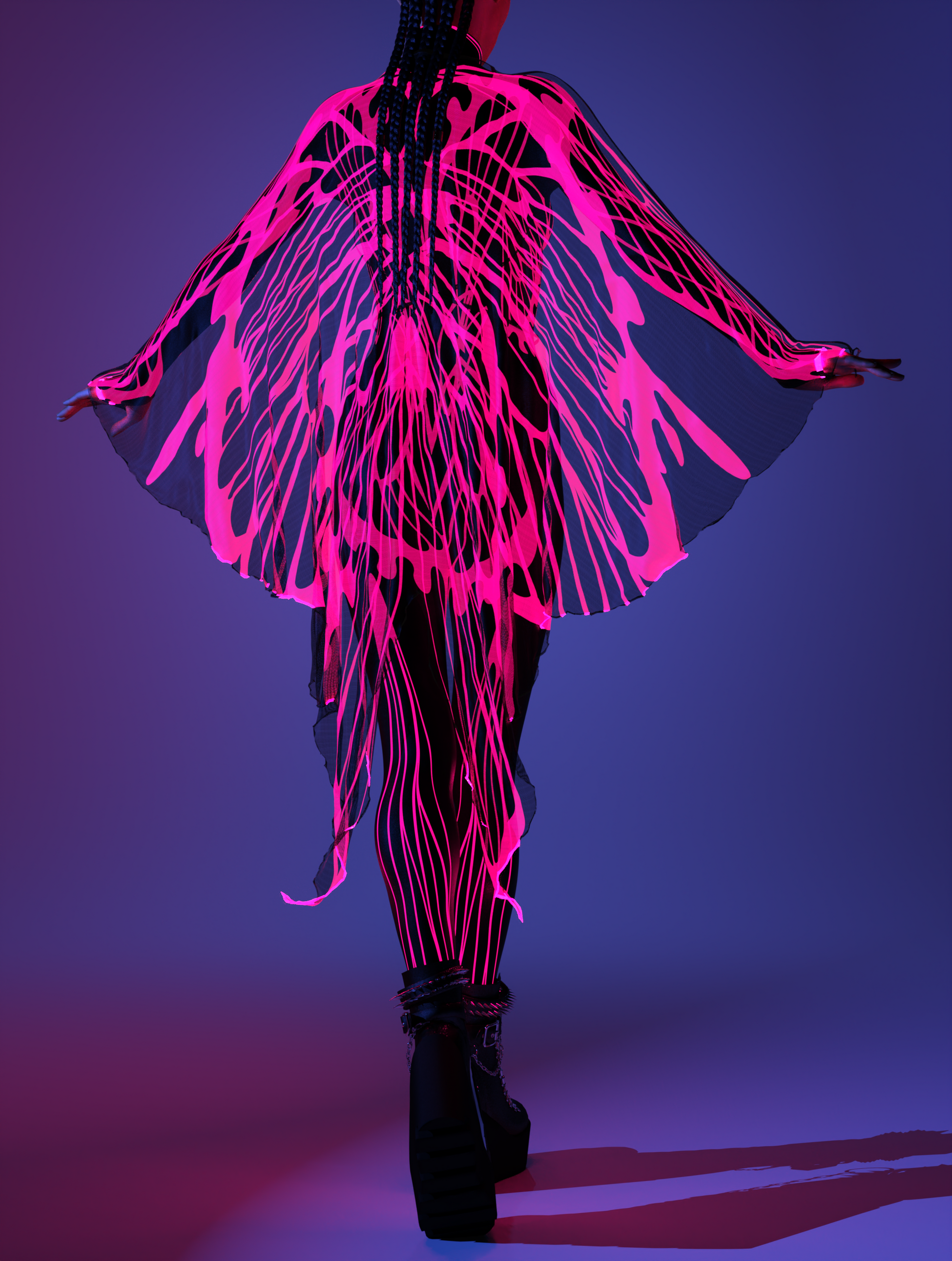 Ethera Toxic Pink Wings Set 1