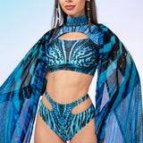 Blue Hypnotic Cutout Rave Set