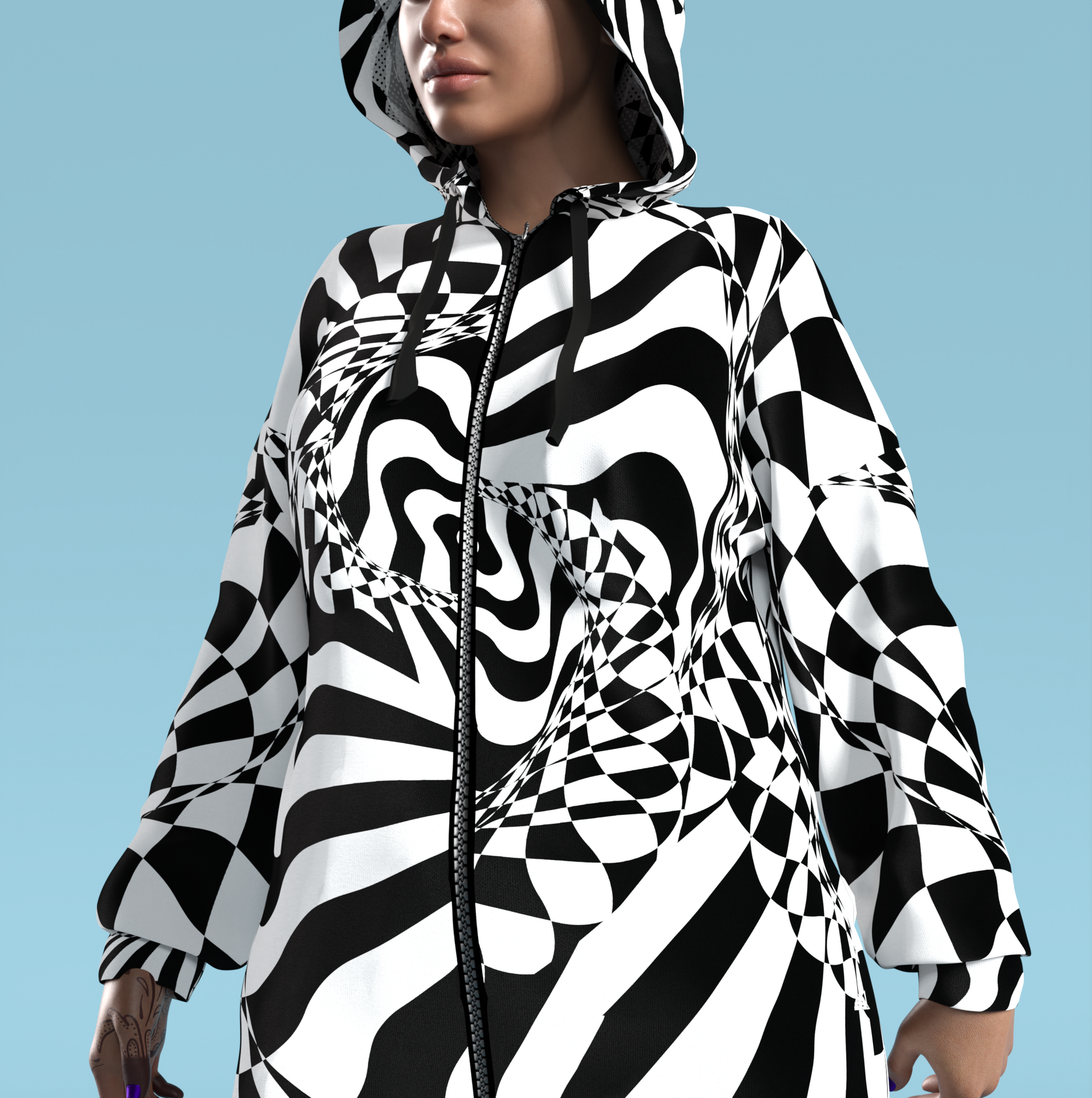 Fractal Dimension Zippy Hoodie 1