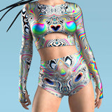 Universe Glitch High Waist Shorts