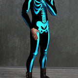 Blue Bossy Skeleton Male Costume