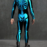 Blue Bossy Skeleton Male Costume