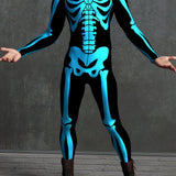 Blue Bossy Skeleton Male Costume