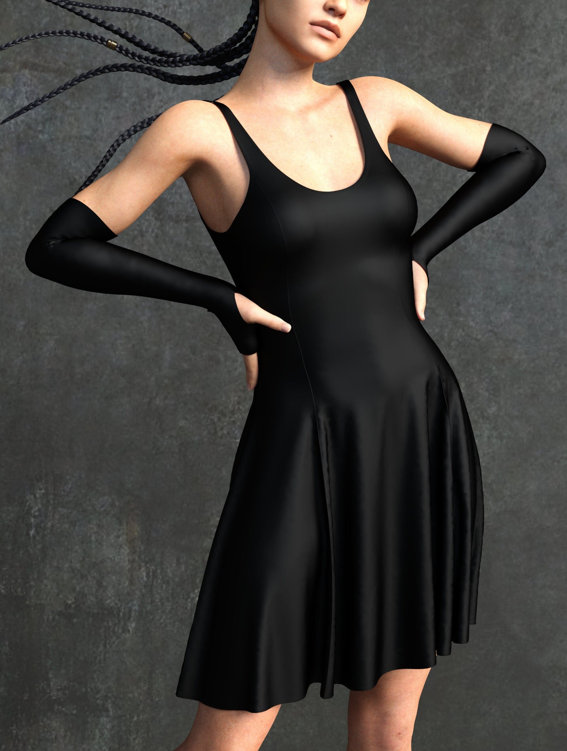 Just Black Witch Strap Dress 1