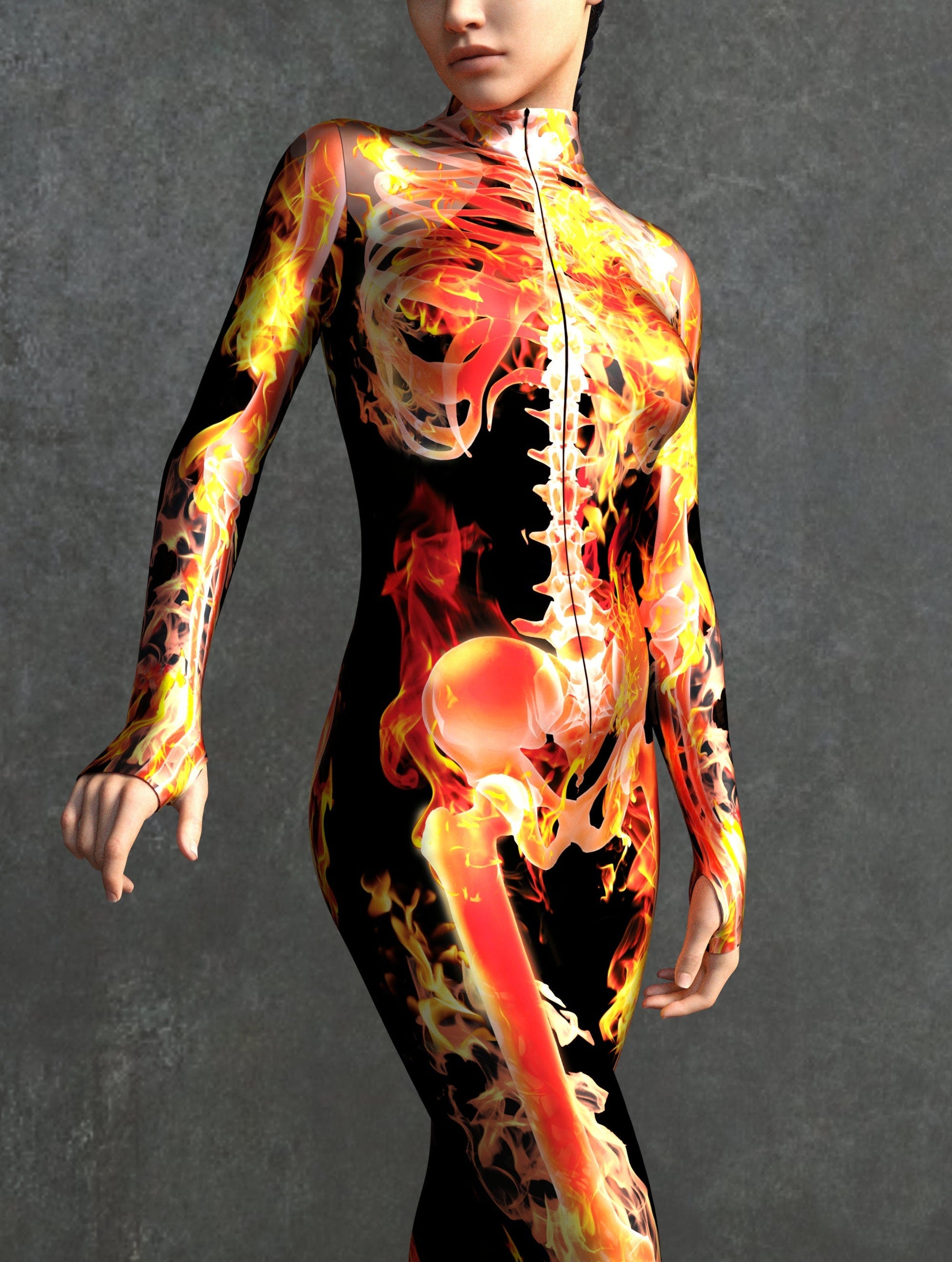 Burning Skeleton Costume 2