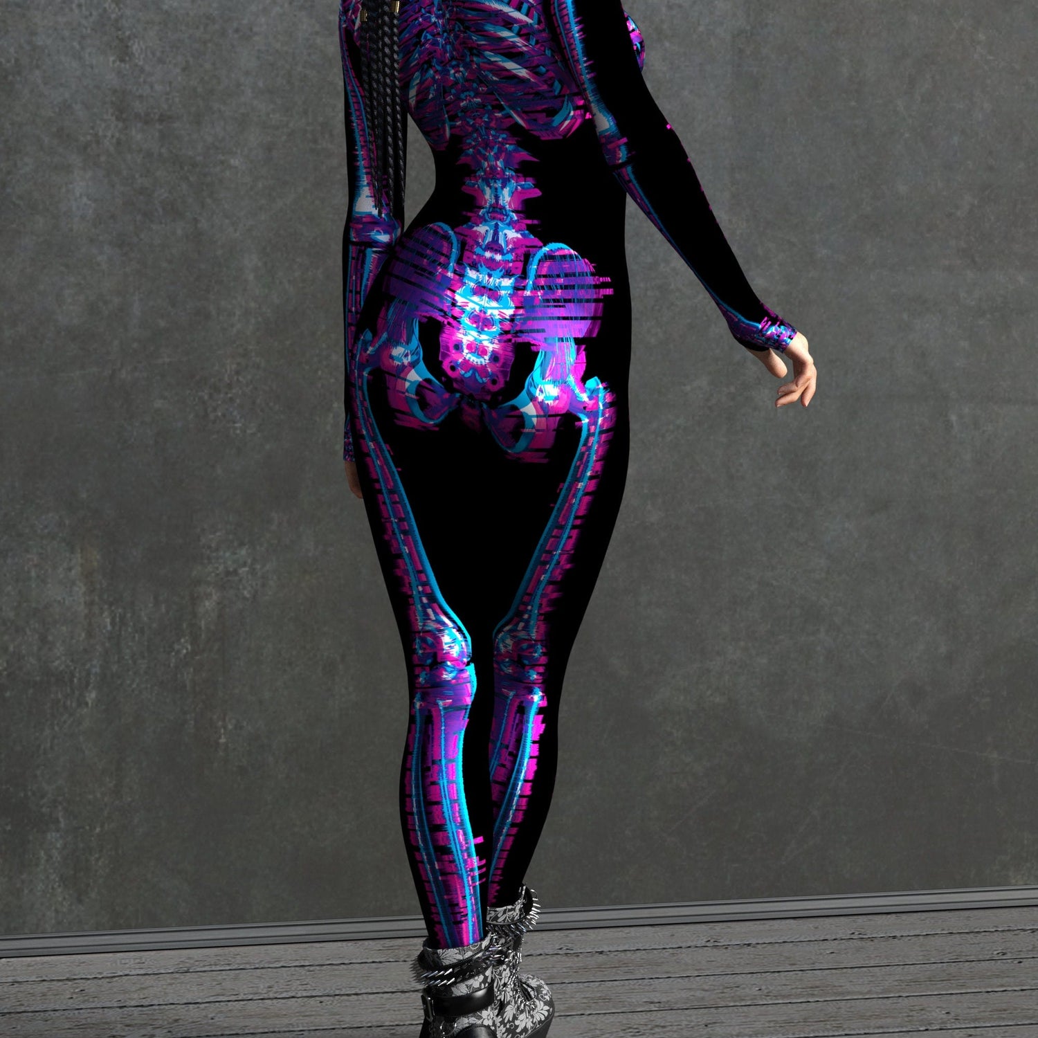 Glitch Skeleton Costume 4