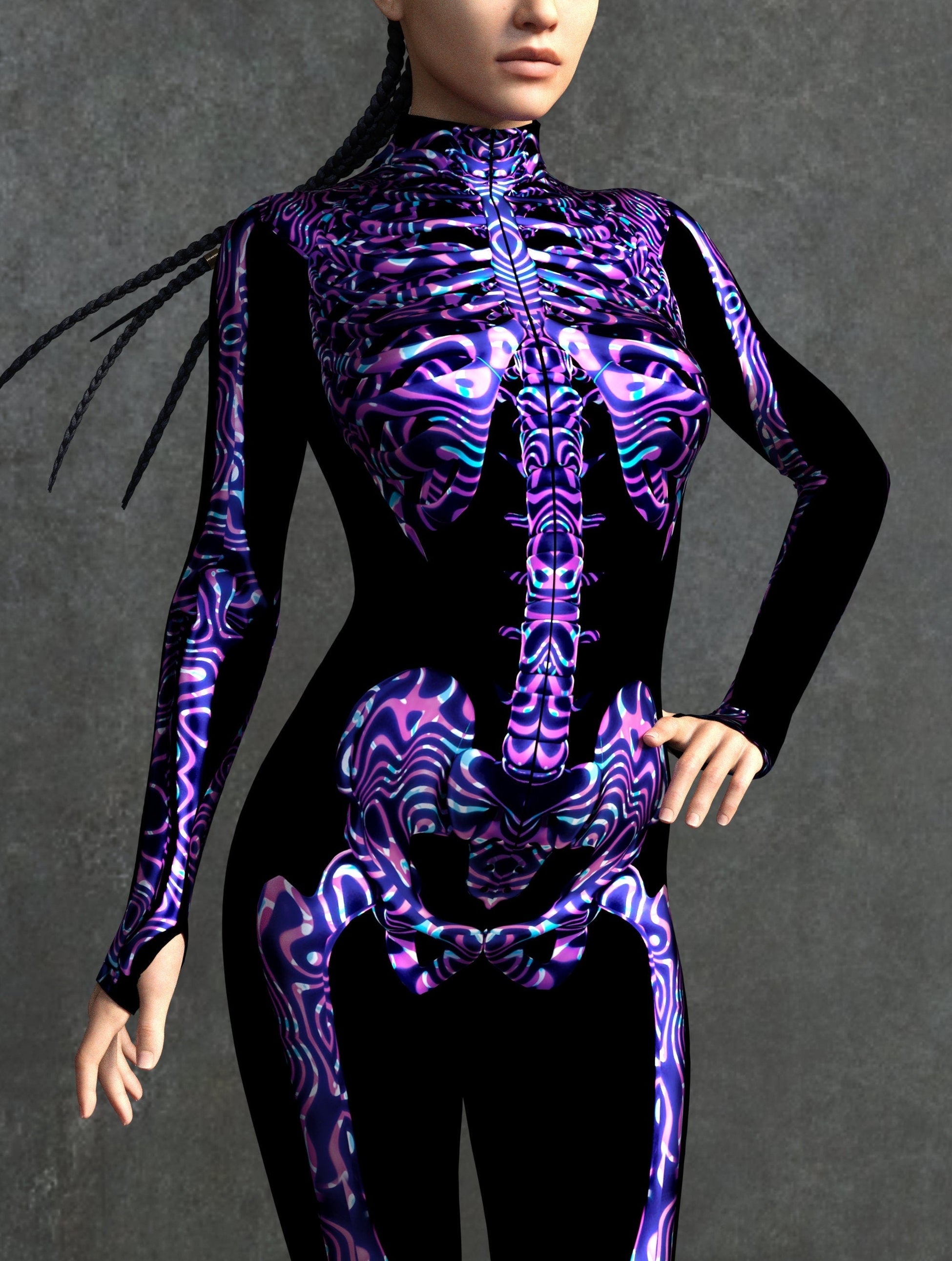 Purple Madness Skeleton Costume 1