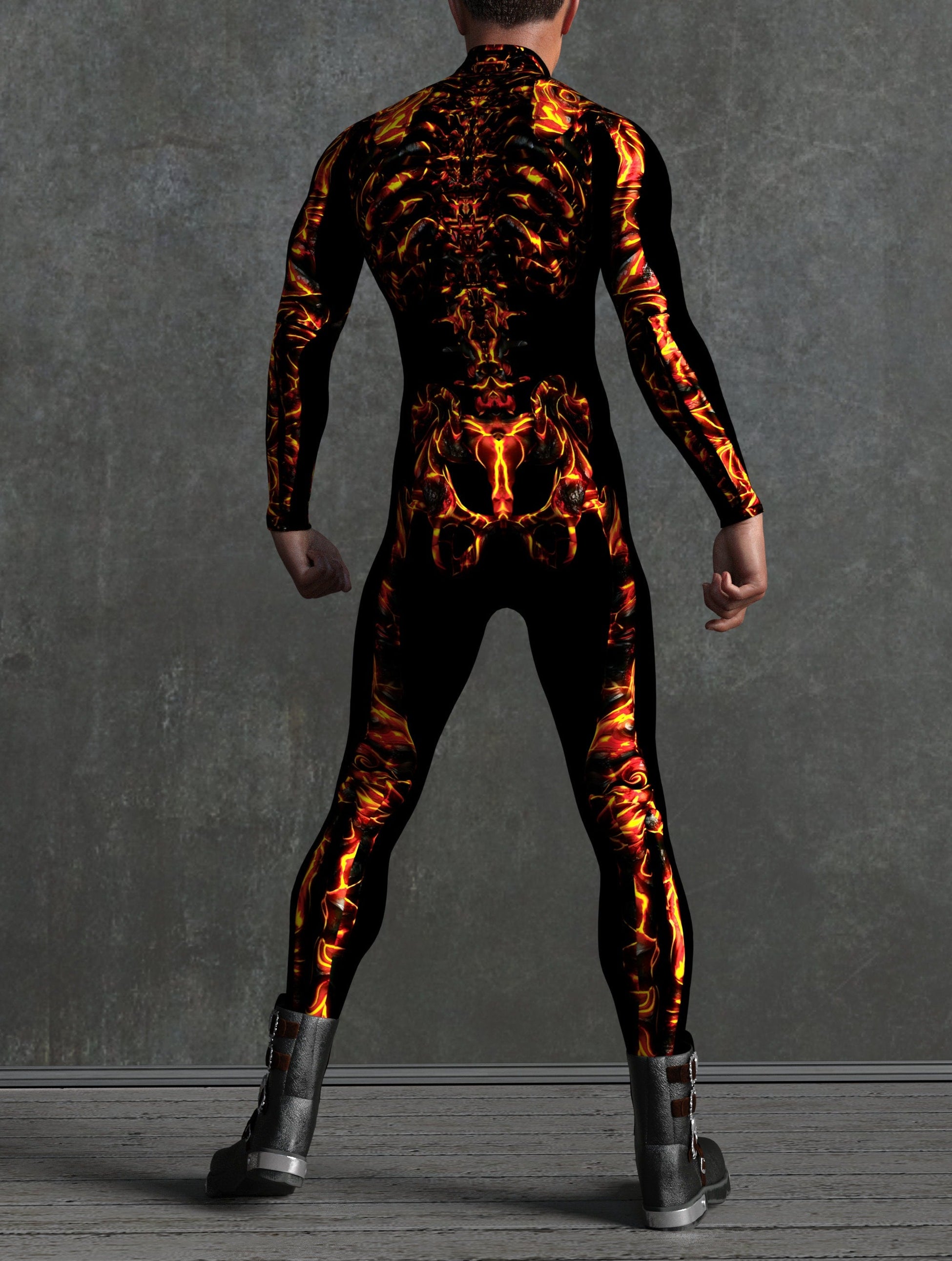 Lava Skeleton Male Costume 2