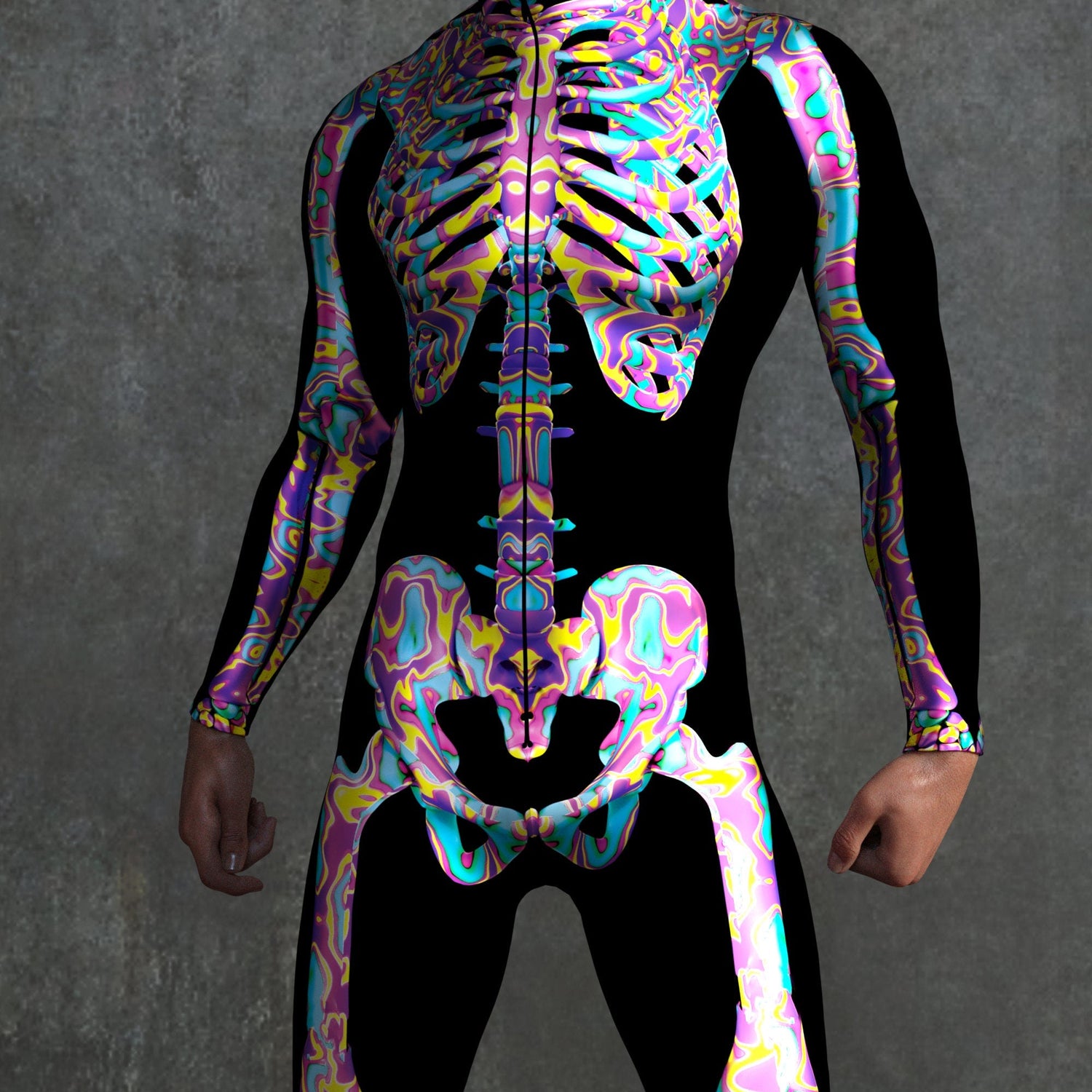 Psy Candy Skeleton Male Costume 4
