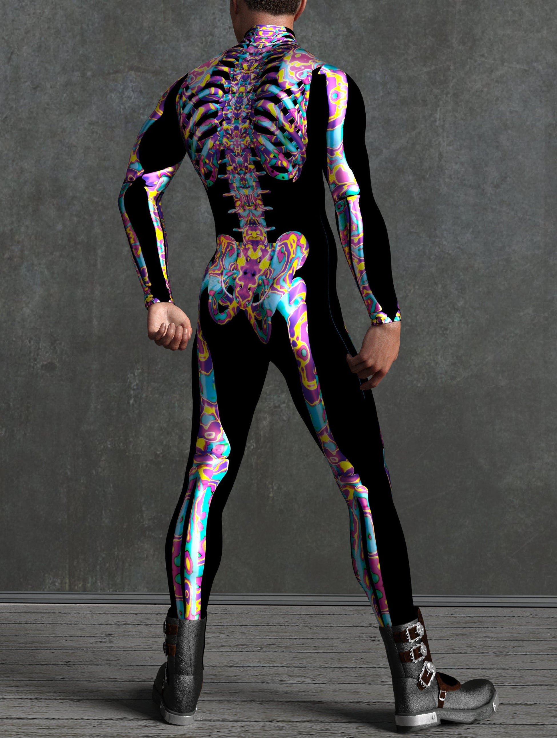 Psy Candy Skeleton Male Costume 2