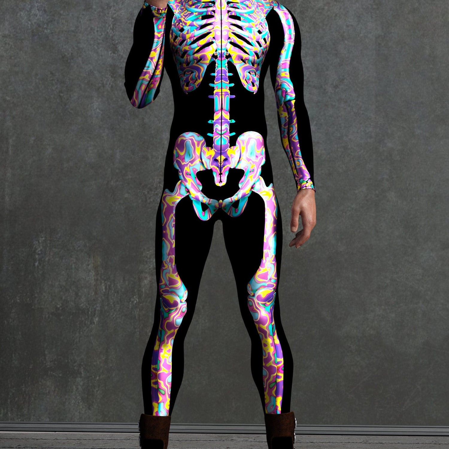 Psy Candy Skeleton Male Costume 3
