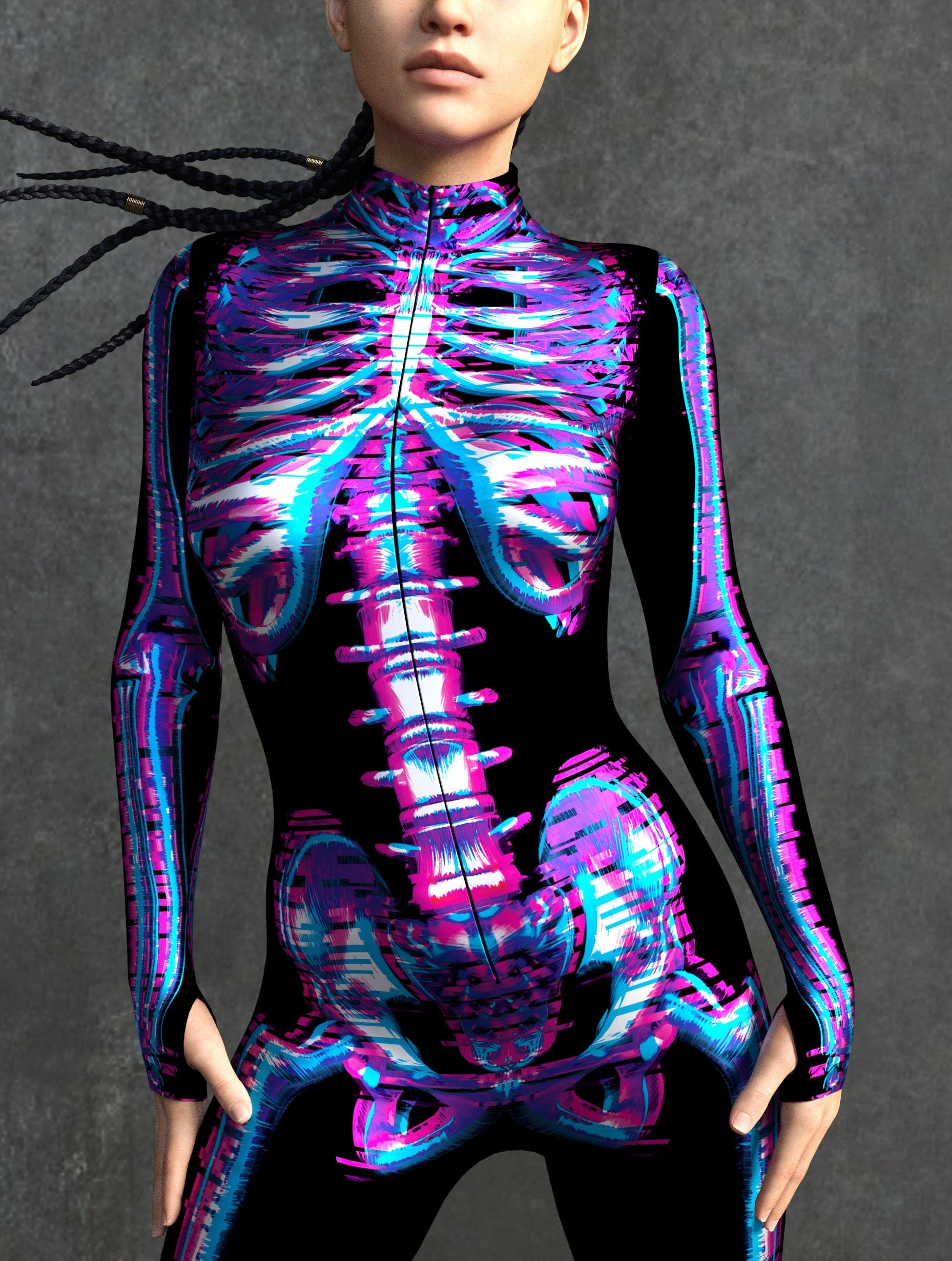 Glitch Skeleton Costume 1
