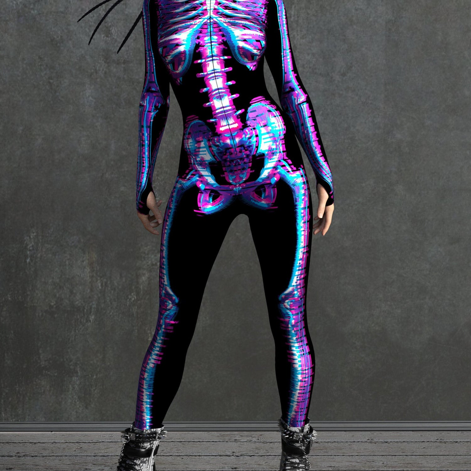 Glitch Skeleton Costume 3