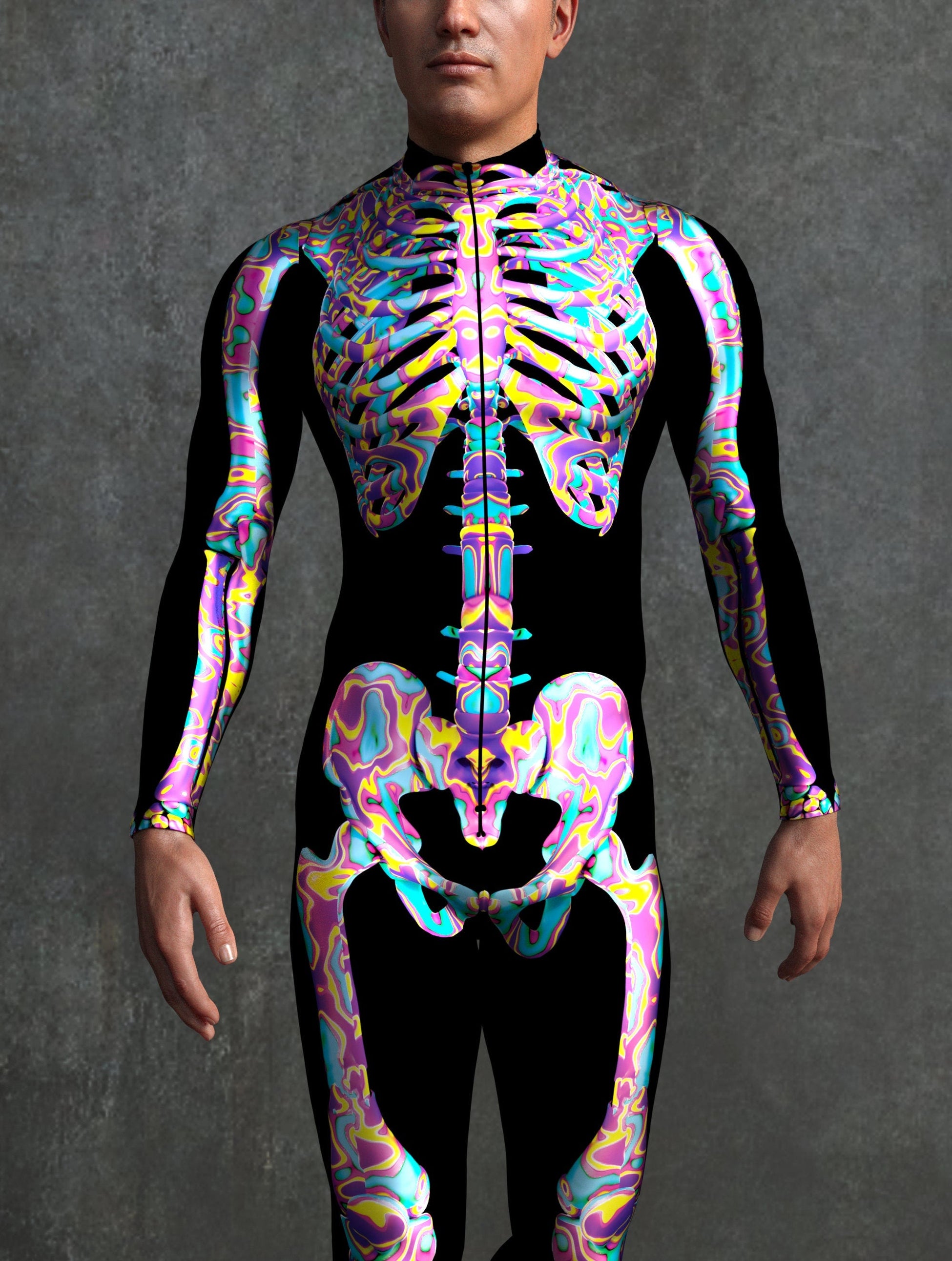 Psy Candy Skeleton Male Costume 1