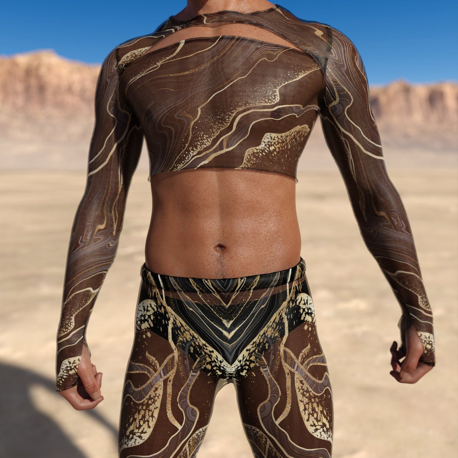 Extasis Mesh Male Cutout Top