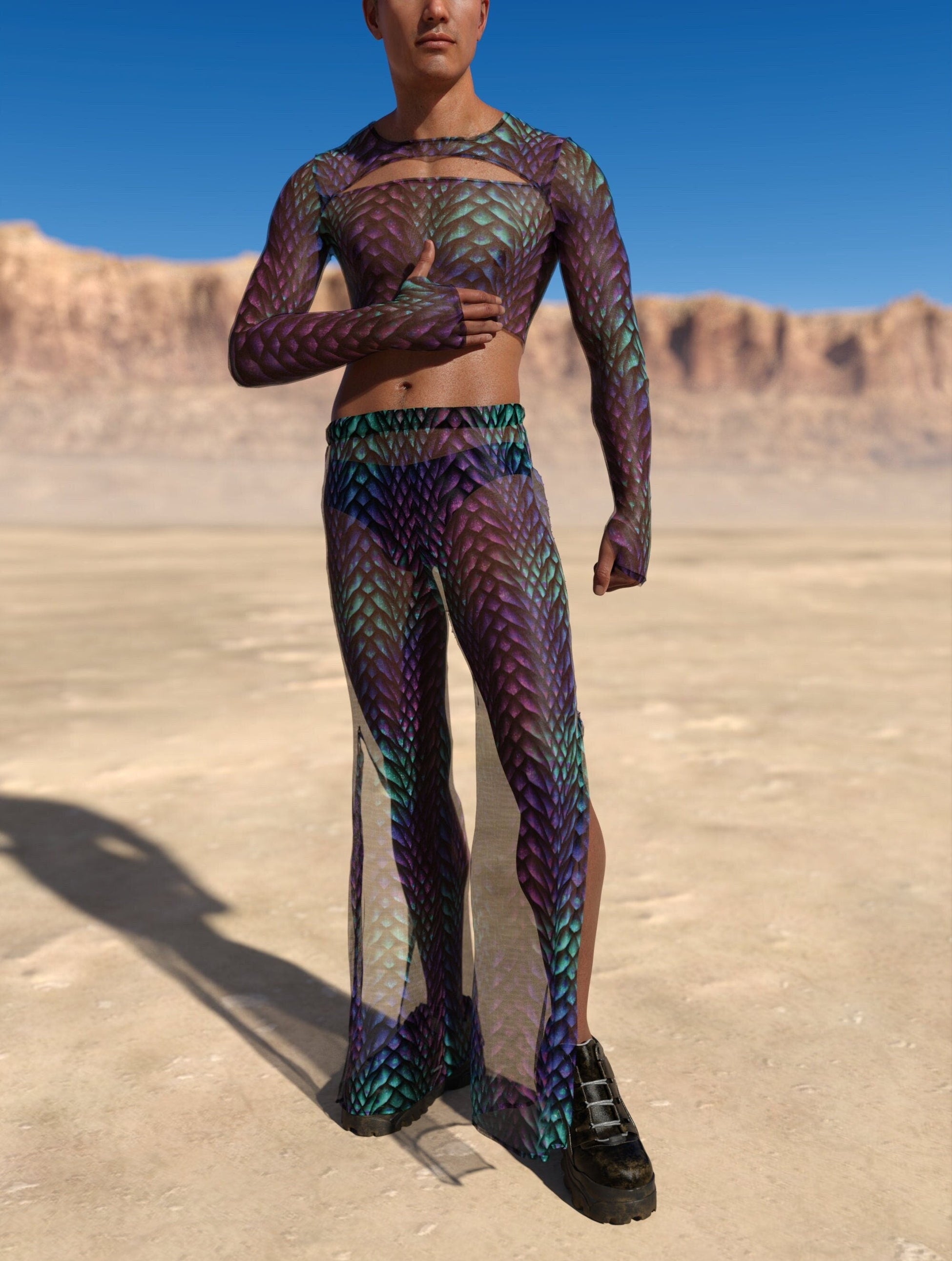 Gorgona Mesh Male Split Pants 2