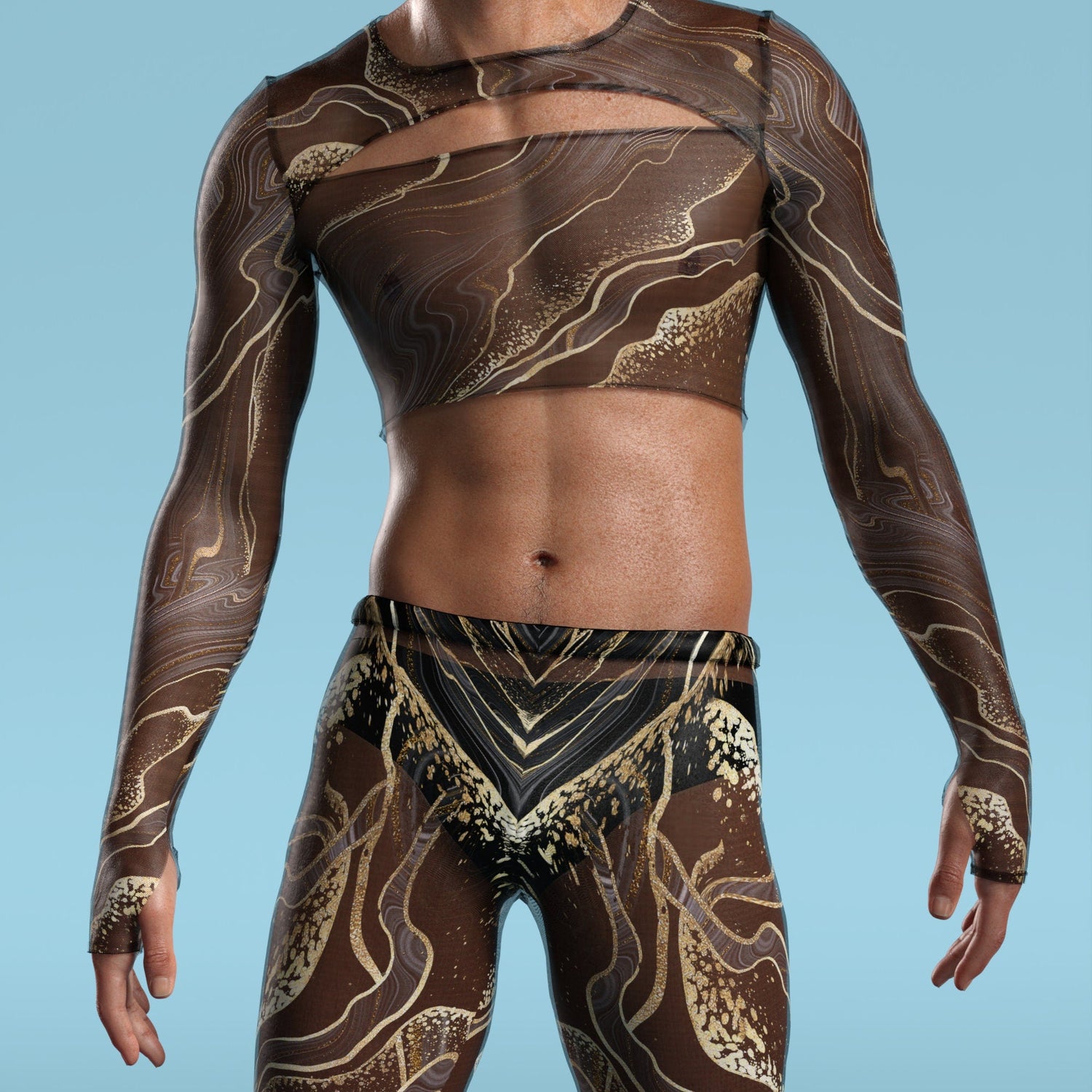 Men Extasis Mesh Male Cutout Top
