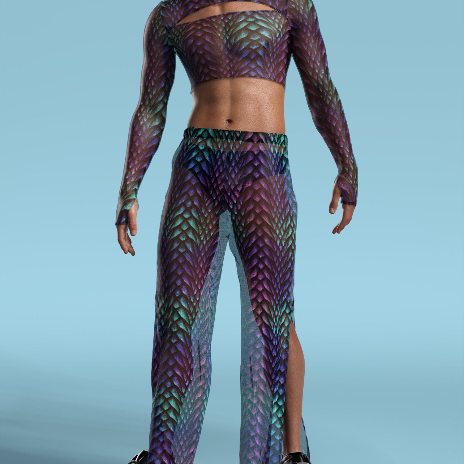 Gorgona Mesh Male Split Pants 3