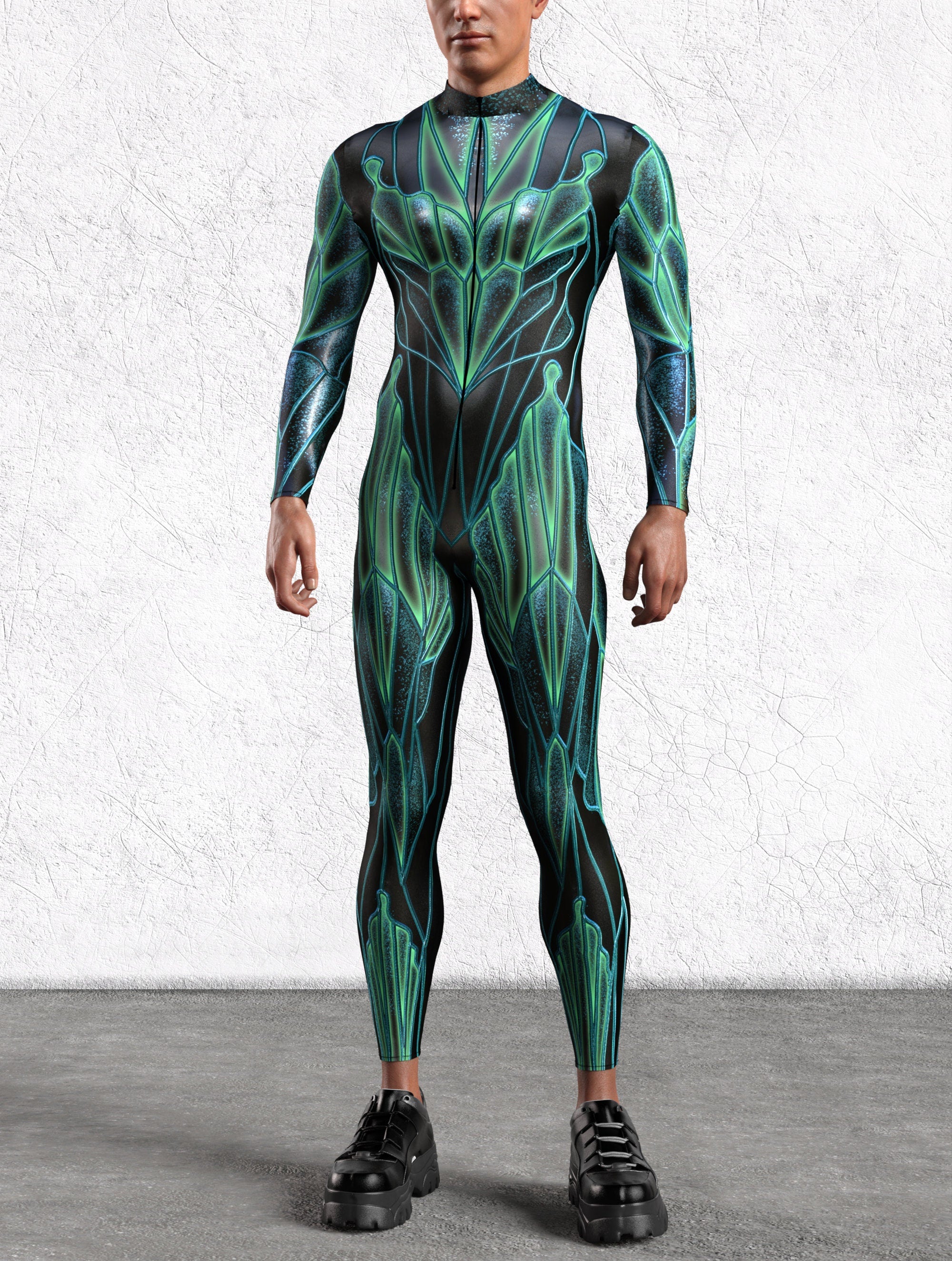 Soaring Alchemy Green Male Wings Set Mesh, Lycra