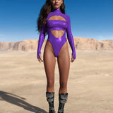 Luxe Violet Open-Heart Leotard