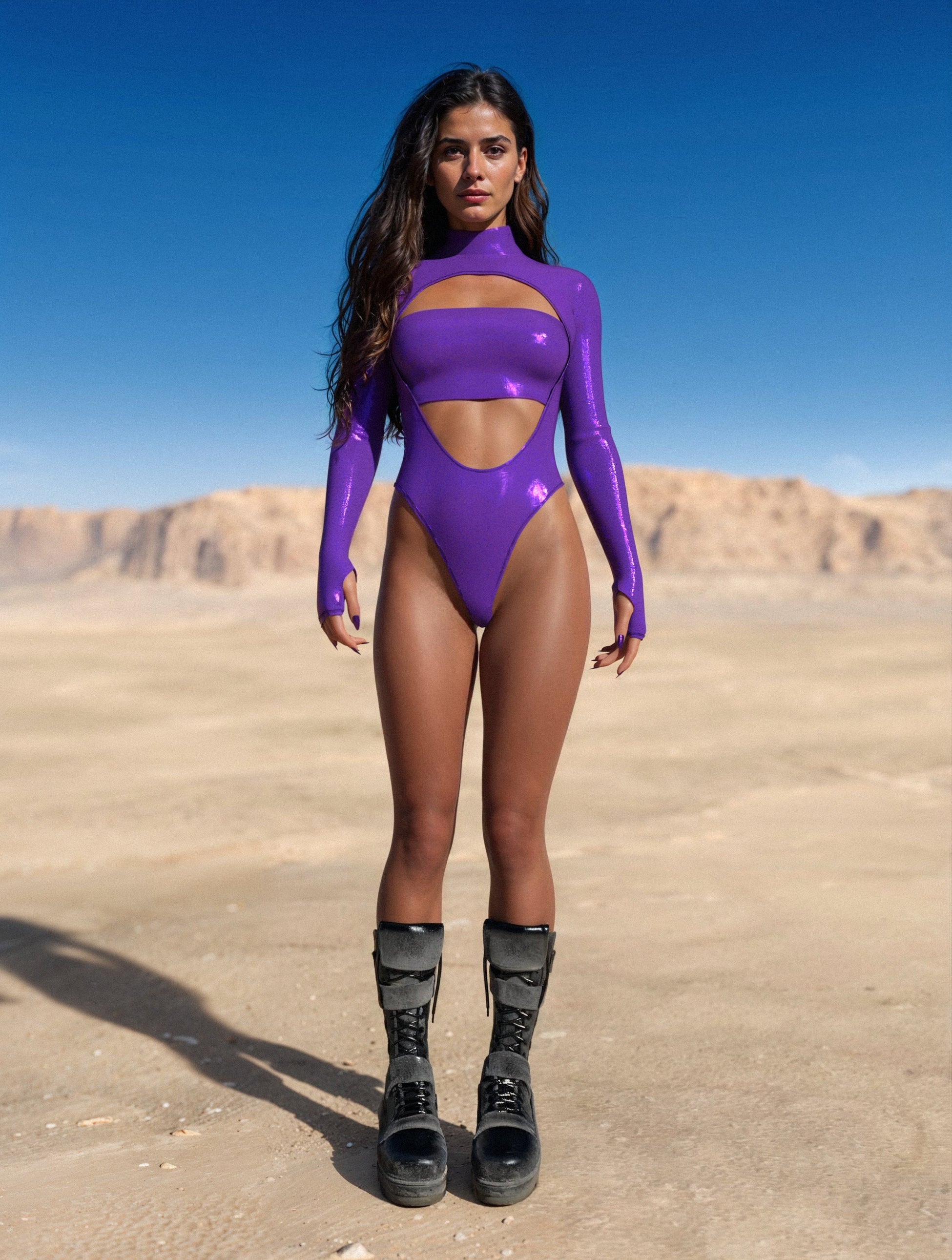 Luxe Violet Open-Heart Leotard 2